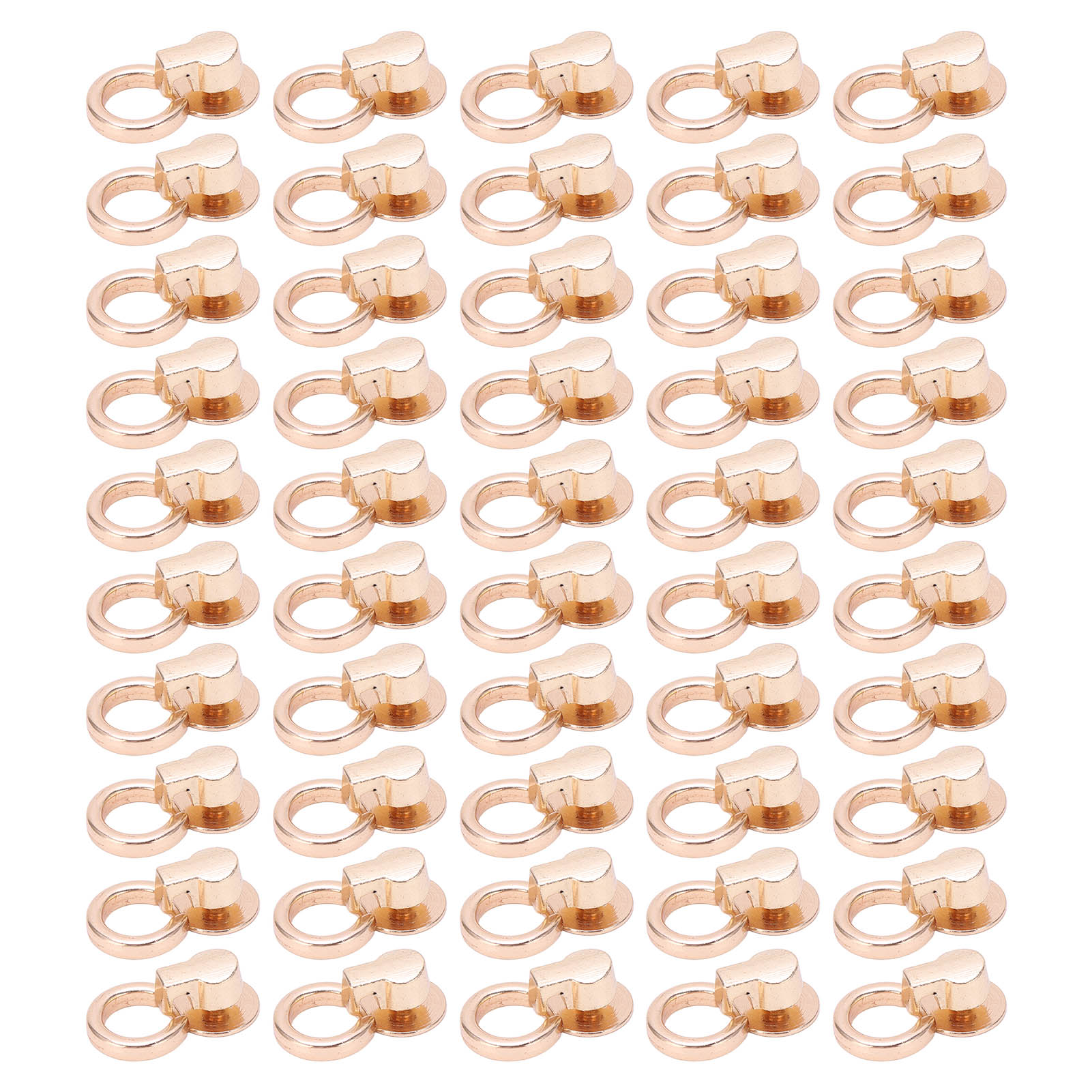 50 Sets Mönchsnieten Mit Zugringen, Hochglänzendes Kupfer, 13 X 12 Mm Rundkopfnieten Für Diy-projekte Mit Kleidung, Taschen Und Schuhen, Gold