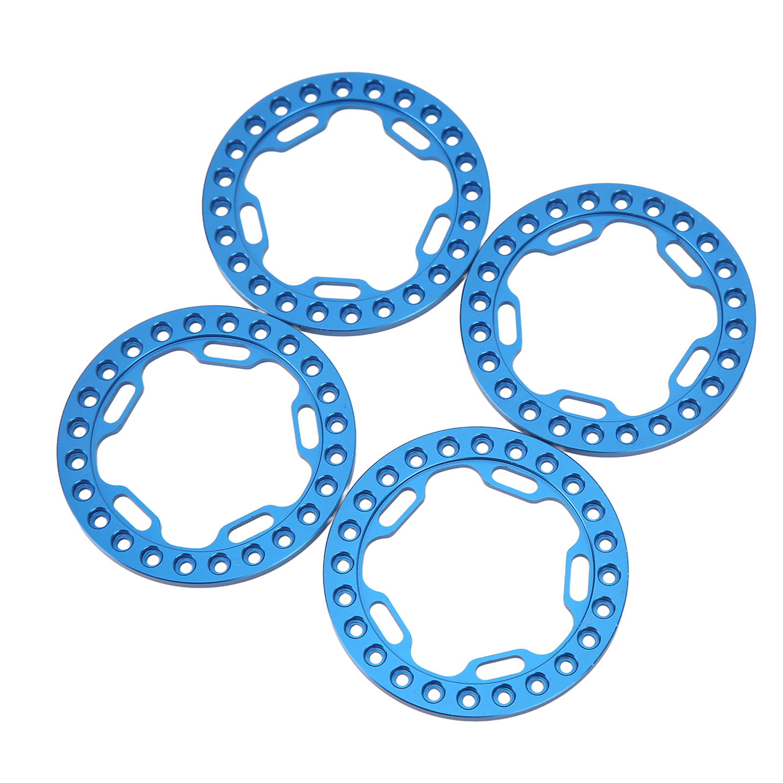 Stück 1,9 Zoll Cnc-gefräste Außenfelgen Aus Aluminiumlegierung, Hohe Abriebfestigkeit, Für 1/10 Rc-reifen, Blau