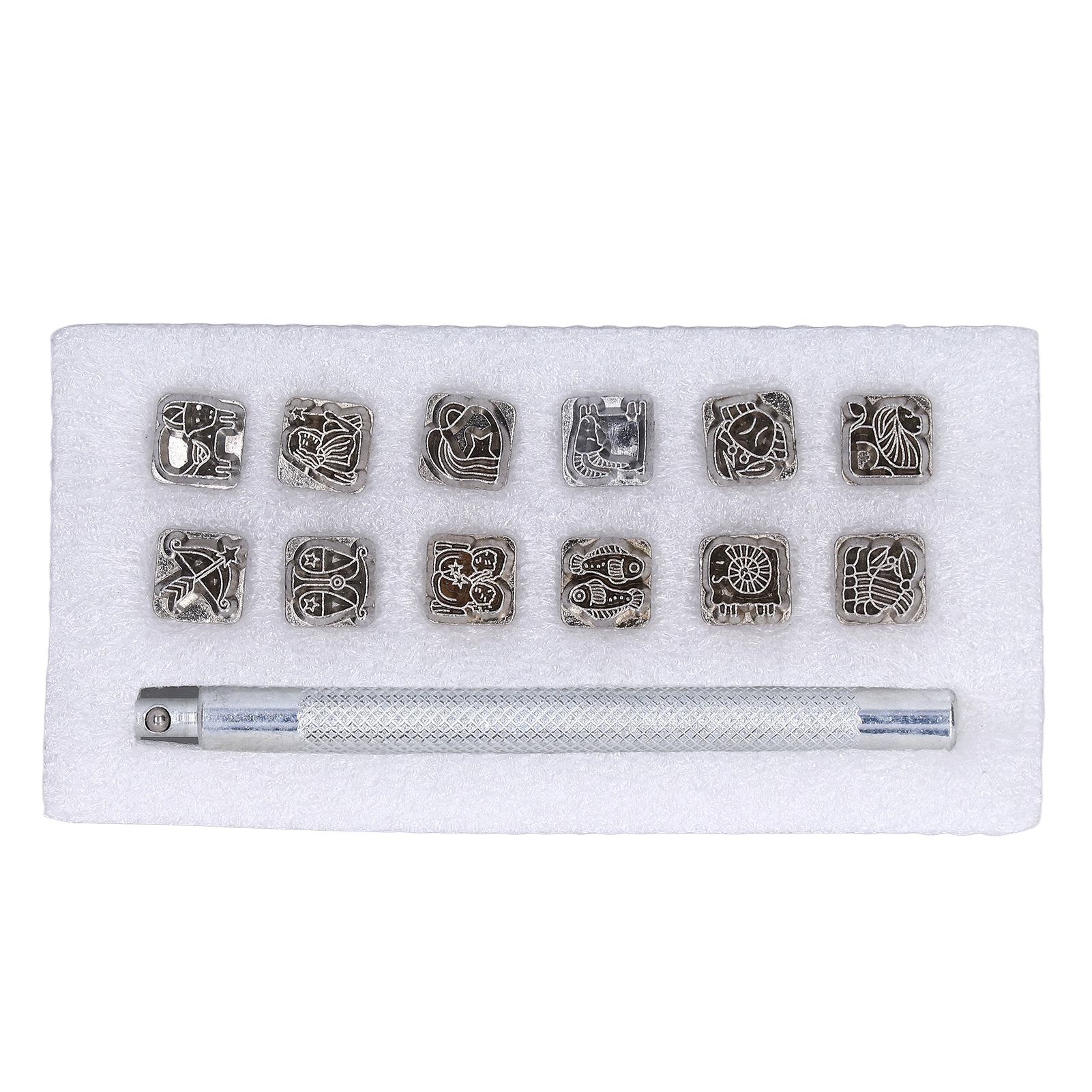 Set Mit 12 Lederstempeln Für Diy-prägungen, Originelle Muster, Trendiges Design, Saubere Verarbeitung, Ledermarkierungswerkzeuge