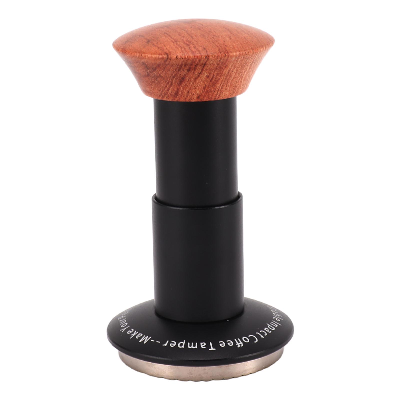 Federbelasteter Kaffeetamper, Kalibrierter Tamper Mit Holzgriff Und 53 Mm Geprägtem Sockel