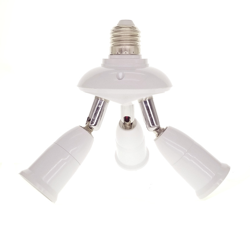 E27-lampenfassungadapter, 3-lampen-verteiler, Verstellbare Winkel Für Breite Innen-/außenbeleuchtung