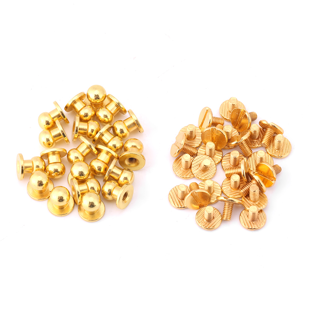 Packung Mit 20 Massiven Kupferknopfnieten Mit Runden Köpfen Für Diy-lederarbeiten (10x8mm, Gold)