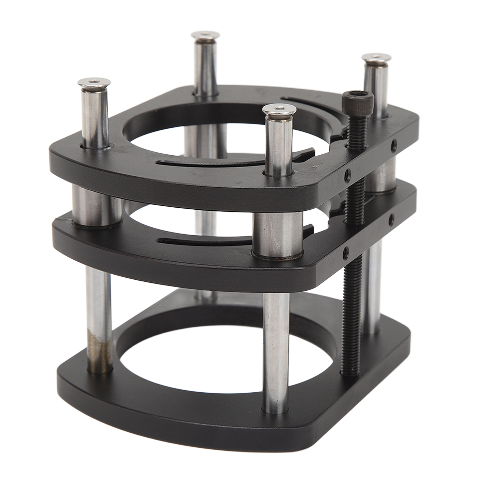Frästisch Aus Aluminiumlegierung, Spindelhubsystem Mit 4-backen-spannvorrichtung, Schwarz