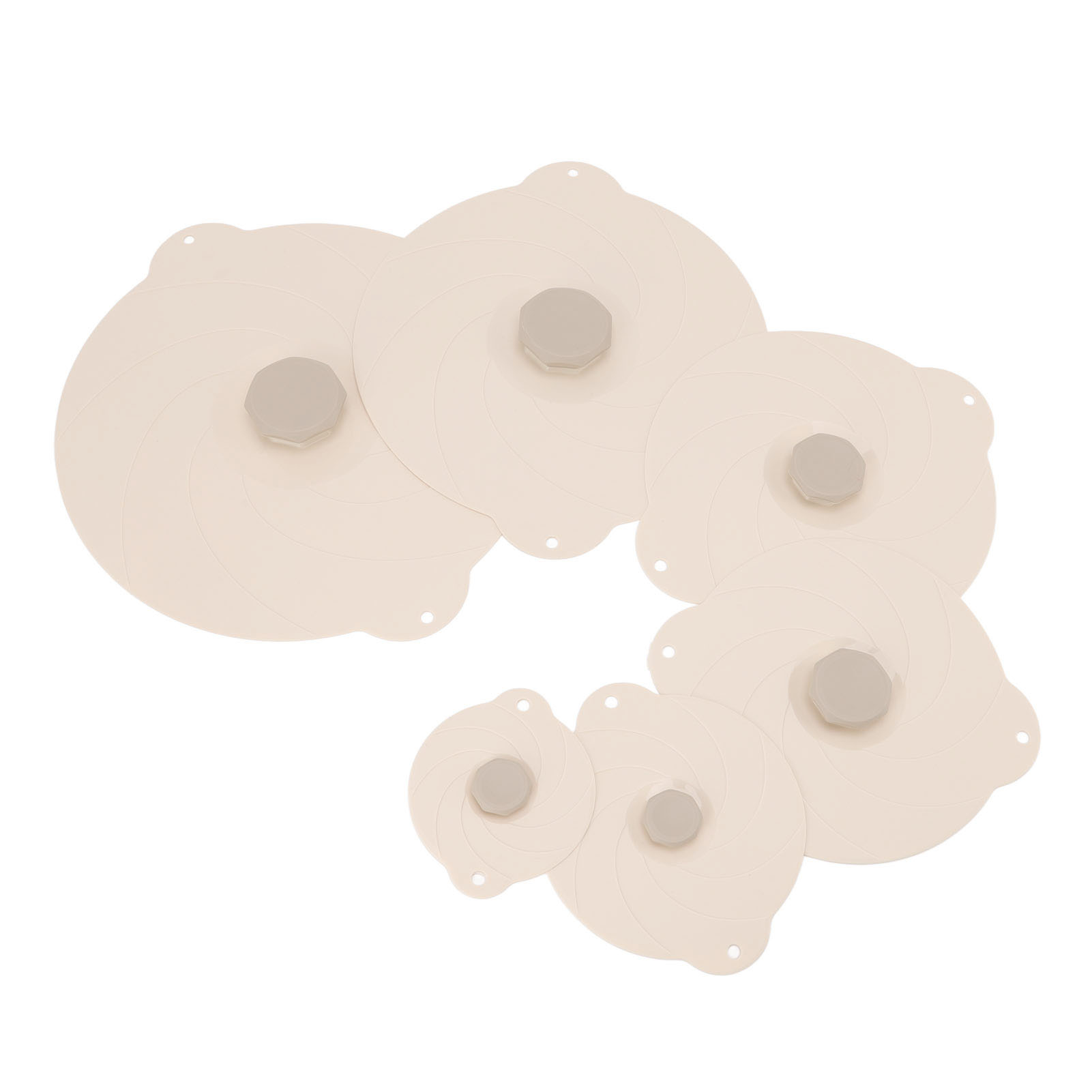 6-teiliges Set Silikon-lebensmitteldeckel, Luftdicht Und Hitzebeständig, Topf- Und Schüsselabdeckungen, Beige