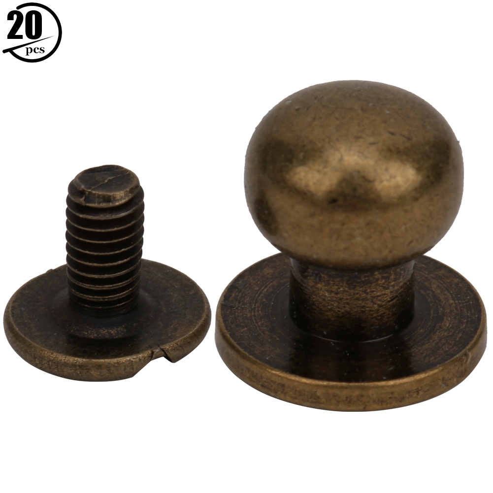 Set Mit 20 Kupferrundkopfnieten Für Die Lederverarbeitung (diy), 10 X 8 Mm Druckknopfschrauben, Bronze-finish