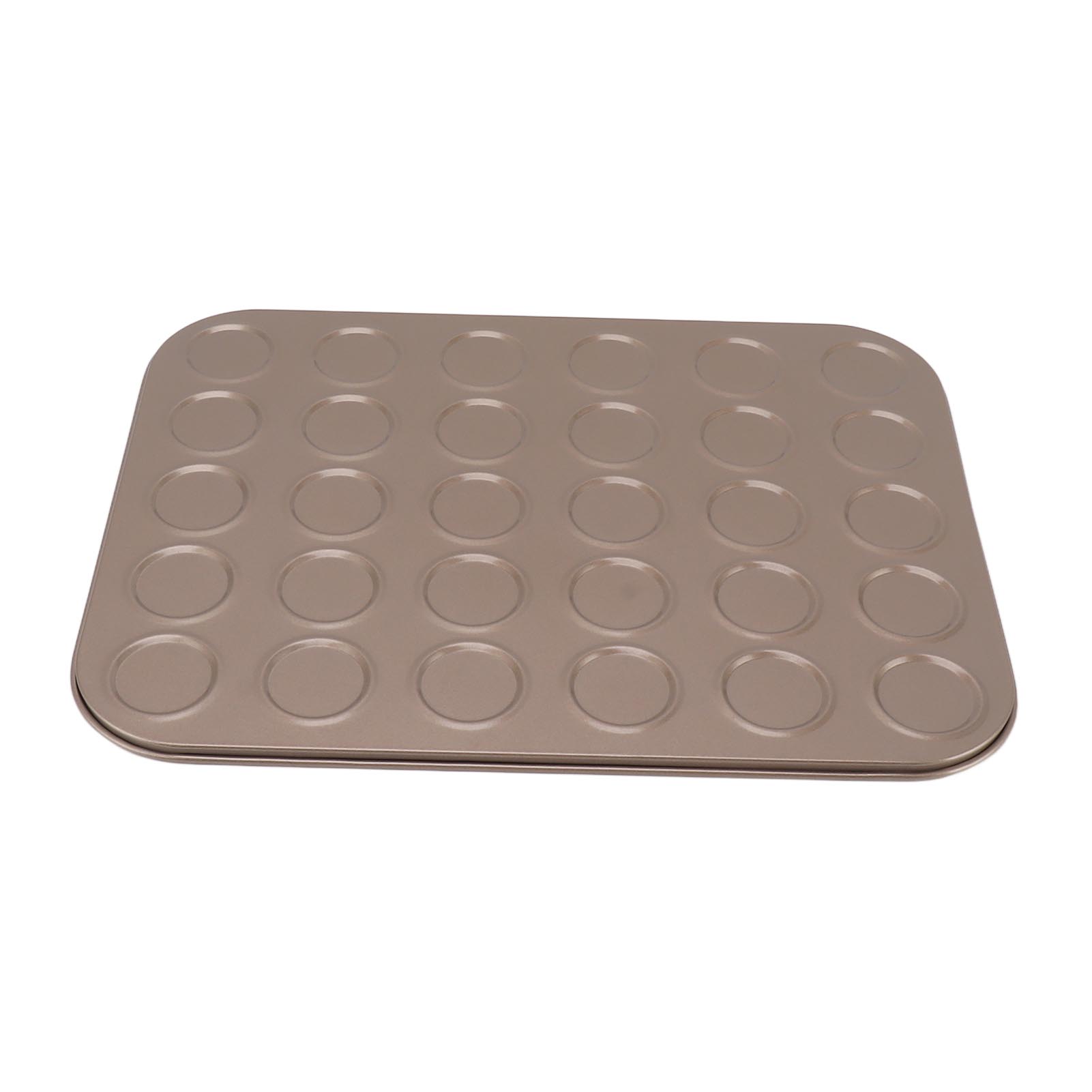 Muffinform Aus Goldfarbenem Kohlenstoffstahl, 30 Mulden, Ofenfestes Backblech, Ideal Für Macarons Und Gebäck