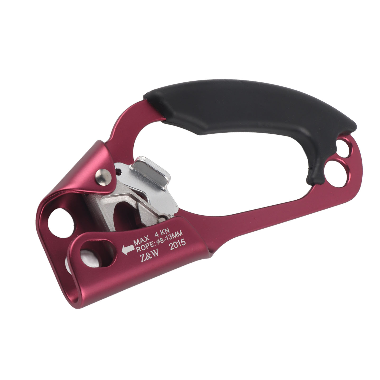 4kn Sportkletterkarabiner, Steigklemme Für Rechtshänder, Bergsteiger-steigklemme, Weinrot