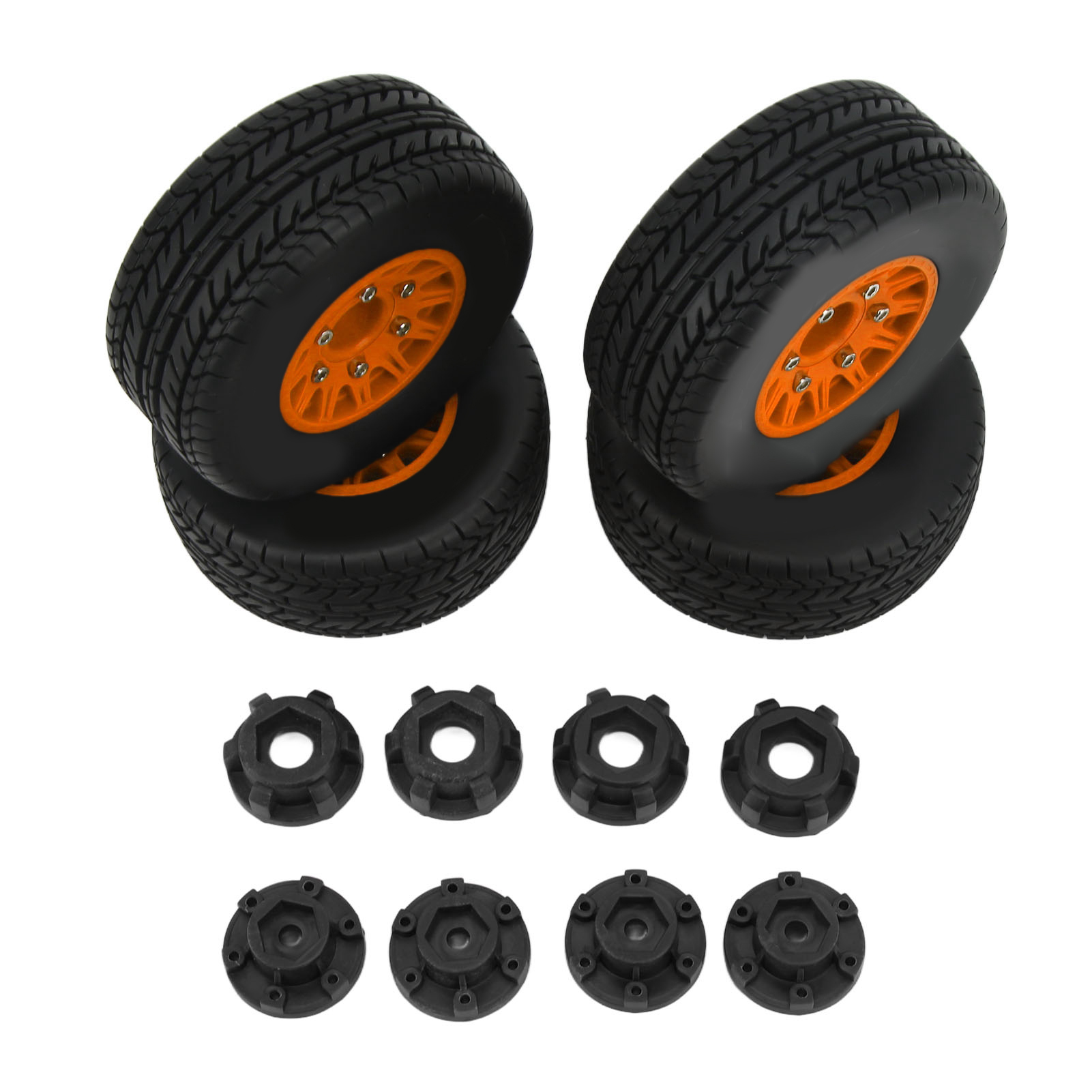 1/10 Rc Offroad-truck-reifensatz, Verstärkter Stoßdämpfer, Rad Mit Sechskantadapter Für Arrma, Orange