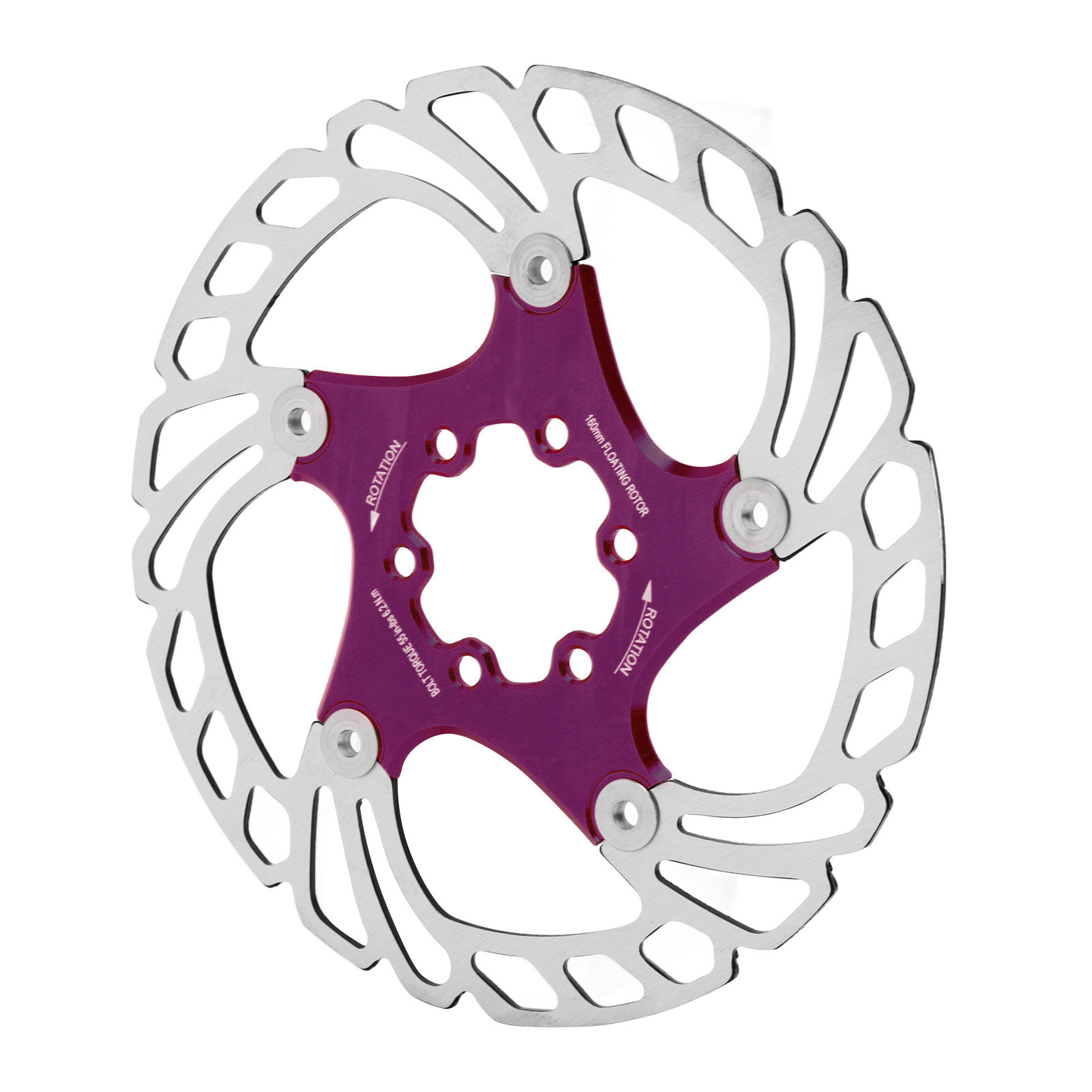 16 Cm Schwimmend Gelagerte Bremsscheibe Für Fahrräder, 6-loch-rotor, Violettes Ersatzteil Für Mountainbikes Und Rennräder