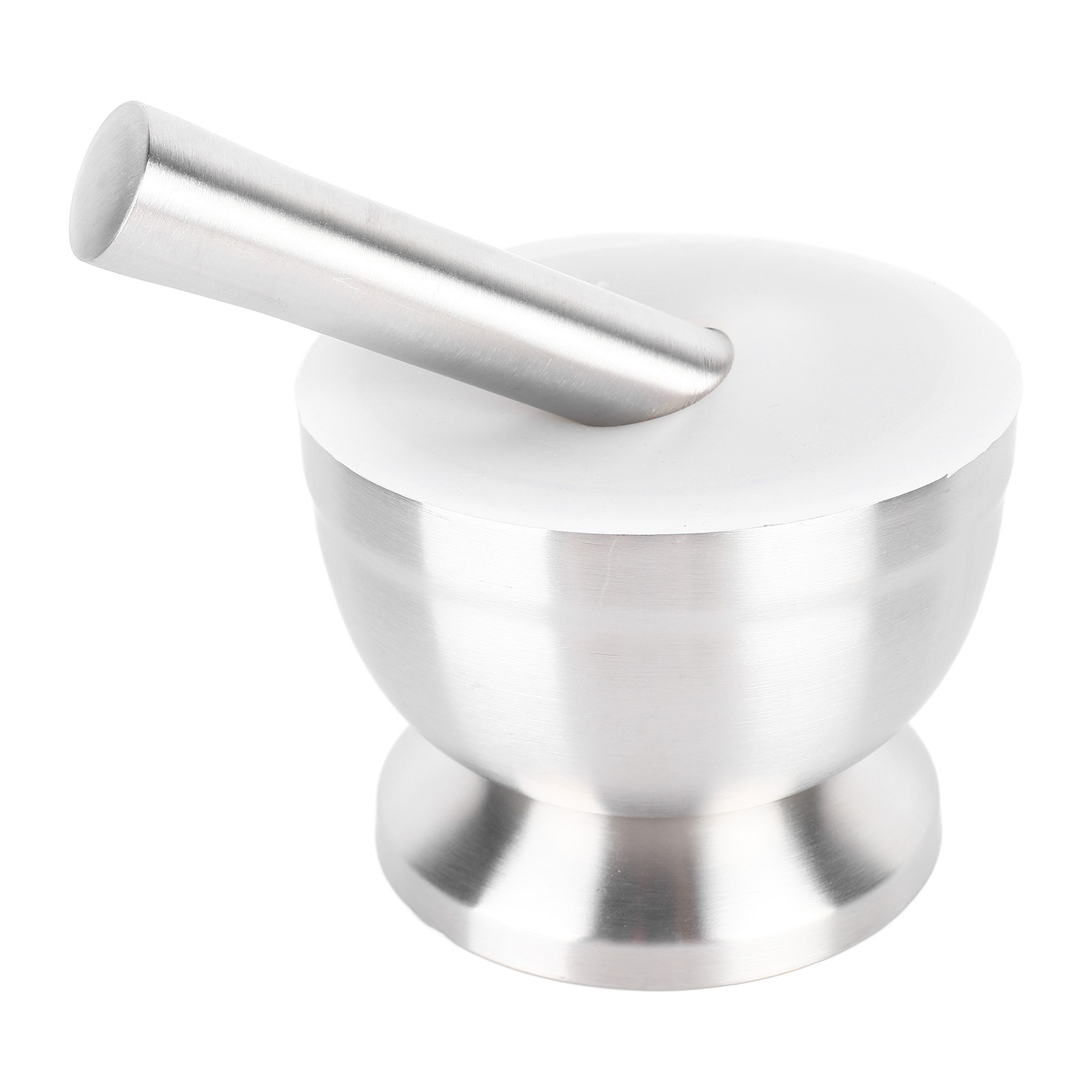 Großer Mörser Und Stößel Aus 18/8-edelstahl Mit Silikondeckel Und Rutschfestem Boden, Lebensmittelecht, Für Kräuter, Knoblauch Und Nüsse