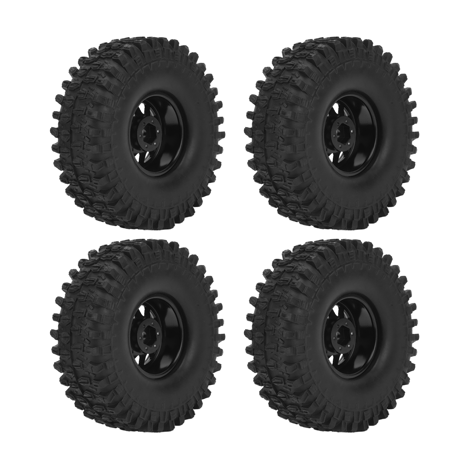 Verschleißfeste Weichgummireifen Für 1/10 Rc-cars, Komplettes Rad Für Axial Scx10 90046, Schwarze Farbe