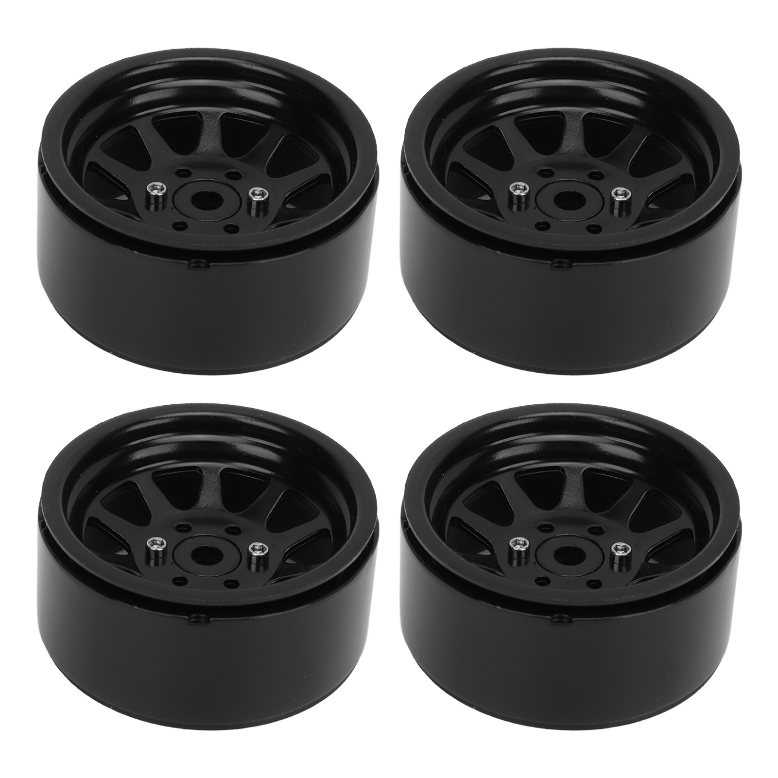 Stück Universal 1,9 Zoll 10-speichen-felgen Aus Zinklegierungsstahl Für Axial Scx10 Ii Iii Crawler-cars, Schwarz