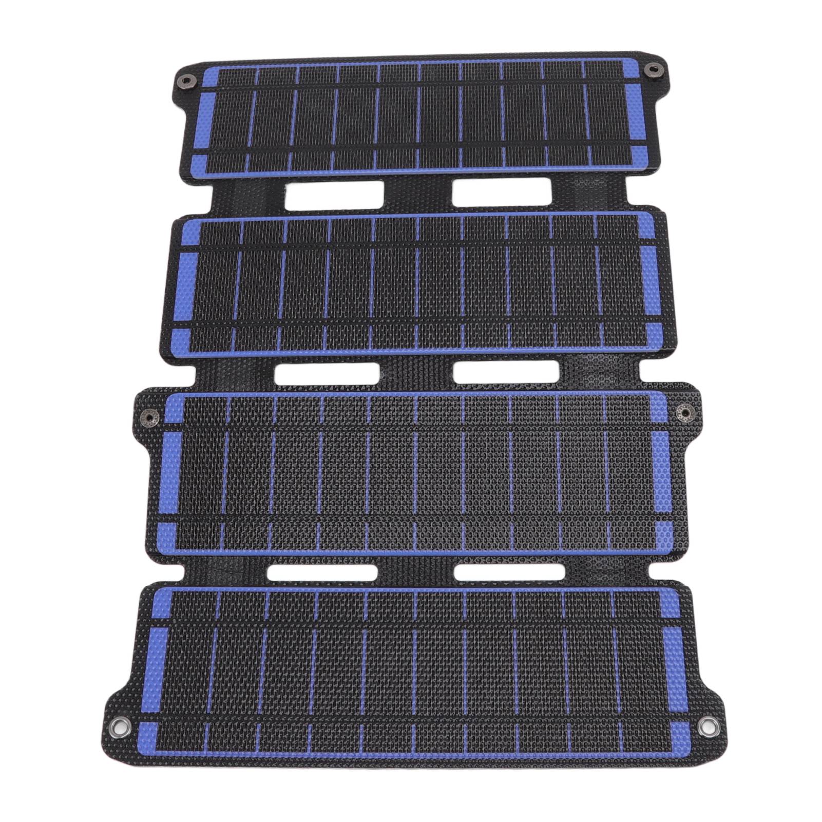 14-w-5-v-monokristallines, Faltbares Solarpanel Mit 2 Usb-anschlüssen, Flexiblem Etfe-material, Blau