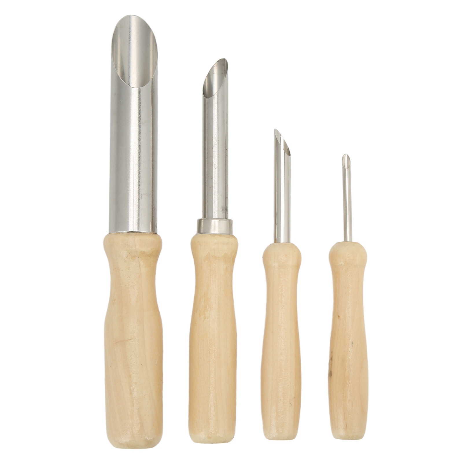 4-teiliges Rundes Ausstechformen-set Aus Edelstahl Für Ton, Ergonomisches Töpferwerkzeug Mit Holzgriff