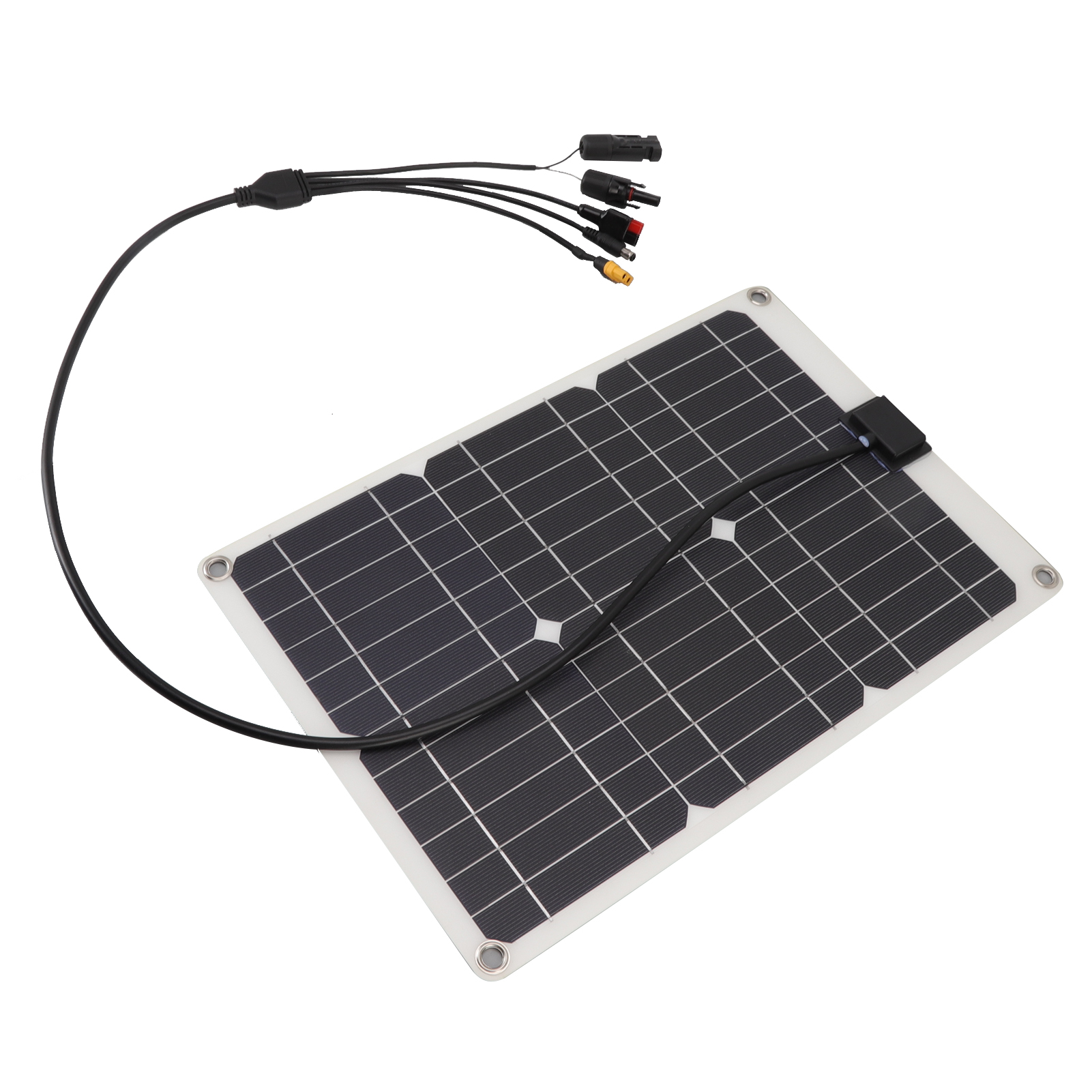 50-w-solarpanel Mit 4 Anschlüssen, Hocheffizientes Monokristallines Silizium, 18-v-tragbares Solarladegerät