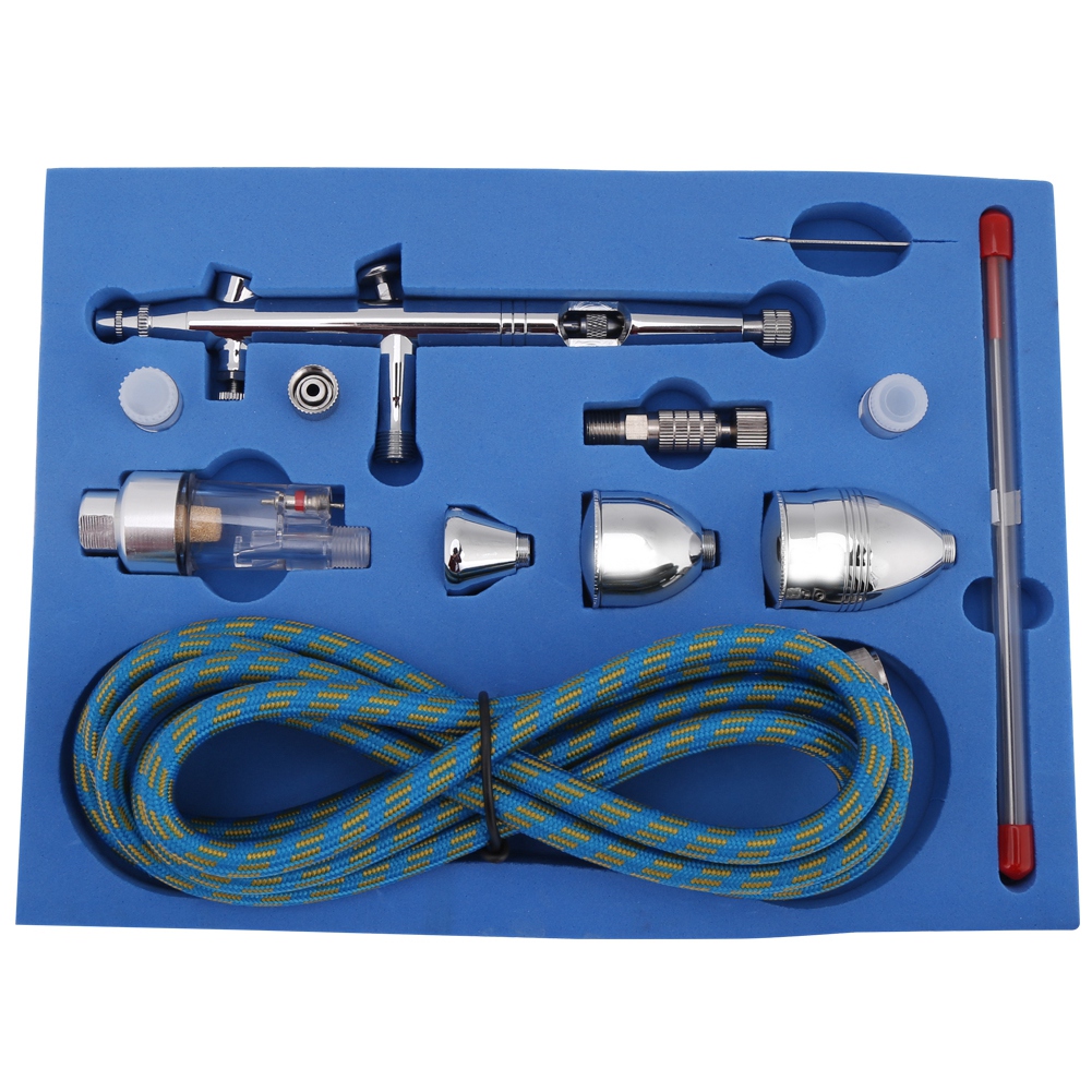 Airbrush-spritzpistolen-düsen (0,3 Mm, 0,2 Mm, 0,5 Mm), Farbbecher (2 Ml, 5 Ml, 13 Ml), Schlauchset