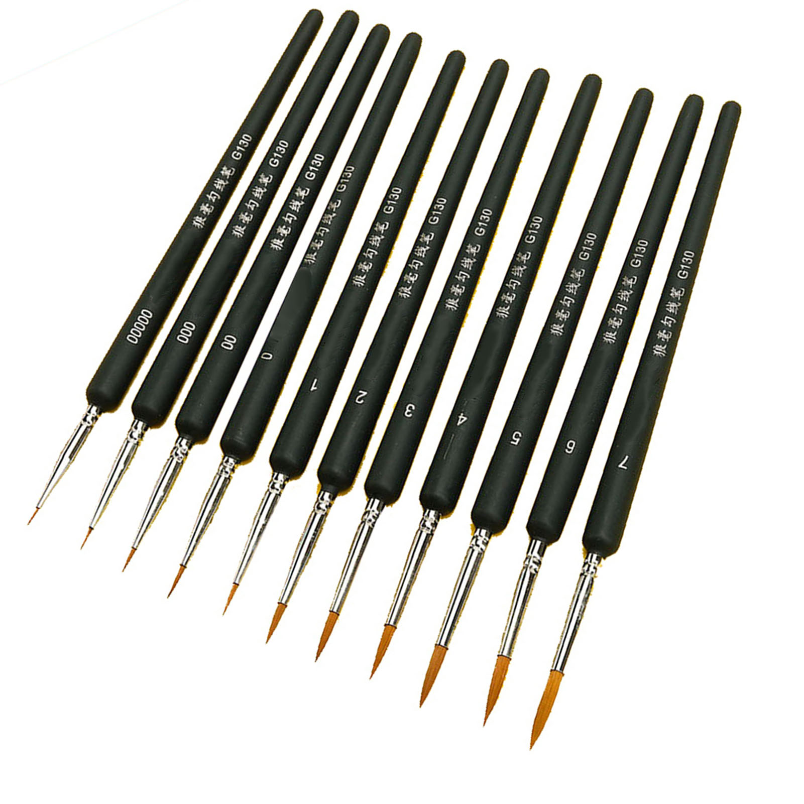 Set Mit 11 Detailpinseln, Ergonomischer Griff, Weiche Zobelhaarborsten, Hervorragende Saugfähigkeit, Für Feine Linien, Mitternachtsblau, 11 Stück