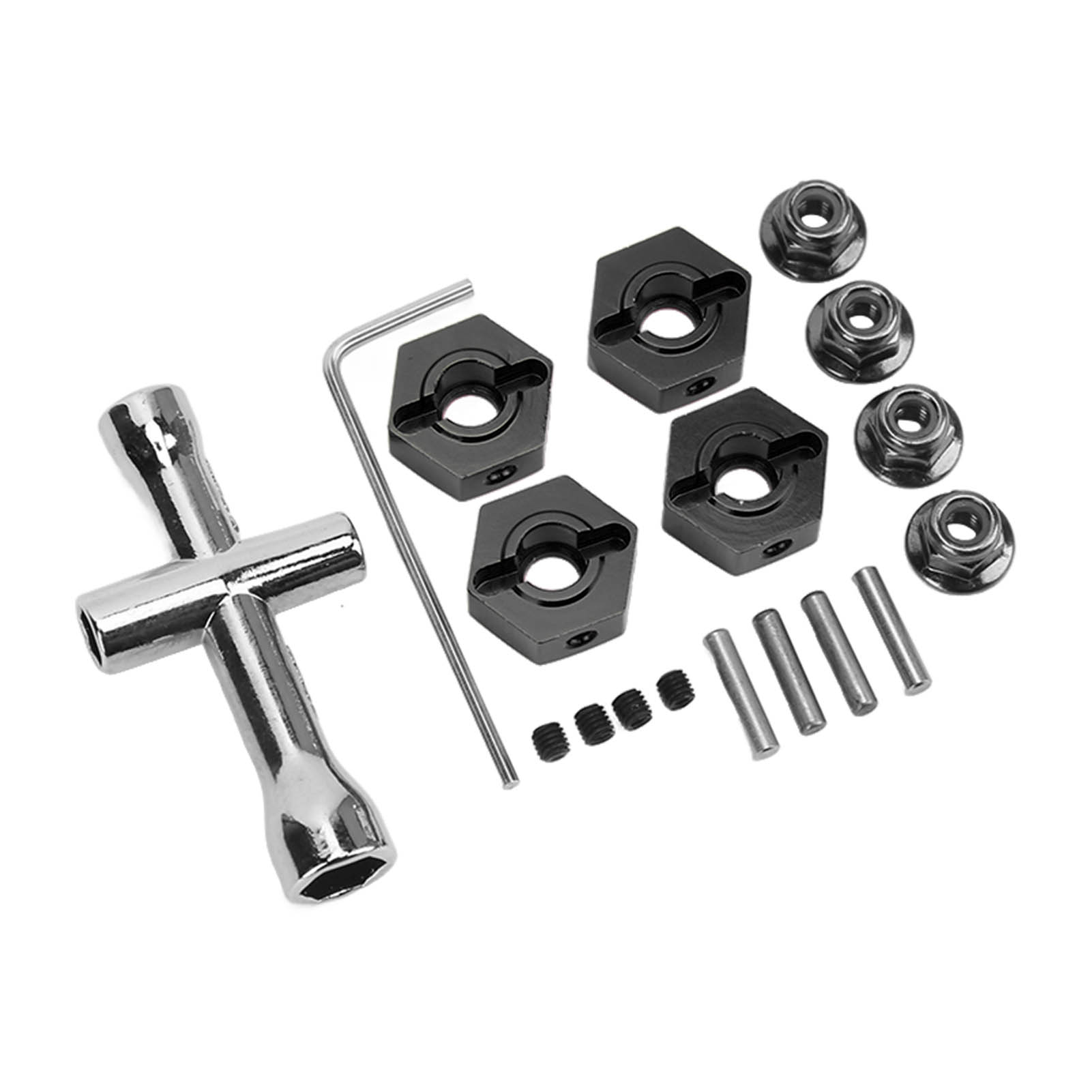 Satz Mit 6 14-mm-aluminium-sechskantnaben, Universeller Radadapter Für Arrma Senton 1/10 Rc-car, Schwarz