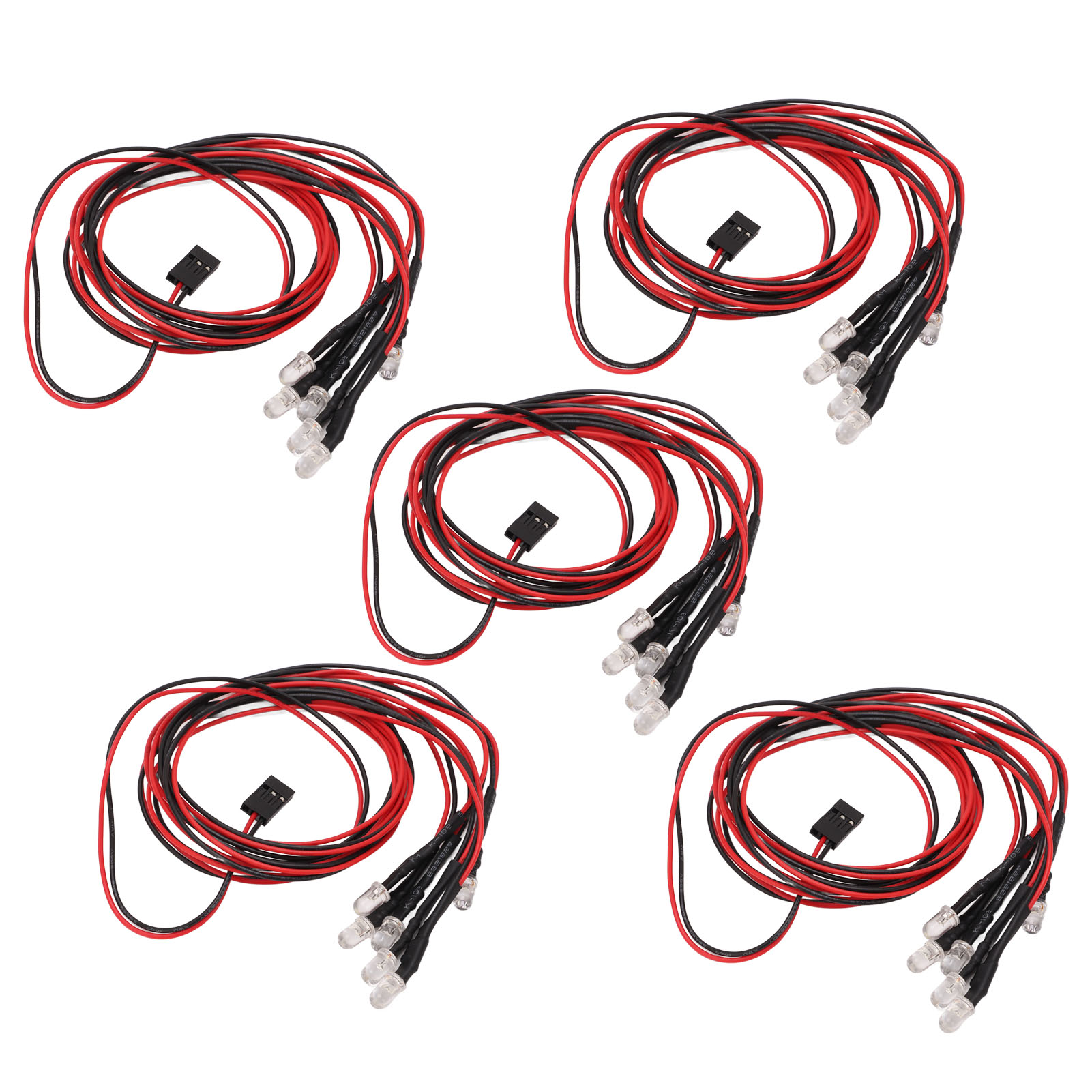 5-teiliges Led-beleuchtungsset Für Rc-cars, 63 Cm, 6 Leds Pro Stück, Robustes Silikon, Einfache Bedienung, Beleuchtung Für Flugzeugkofferräume