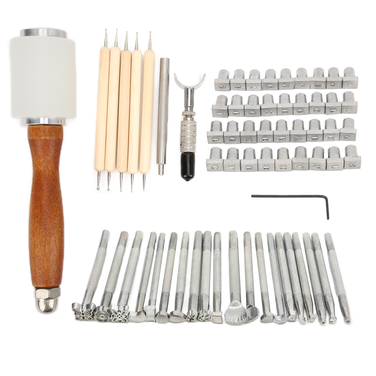 Set Aus Scharfen, Robusten Und Praktischen Werkzeugen Zum Schnitzen Und Markieren Von Leder Für Die Lederverarbeitung