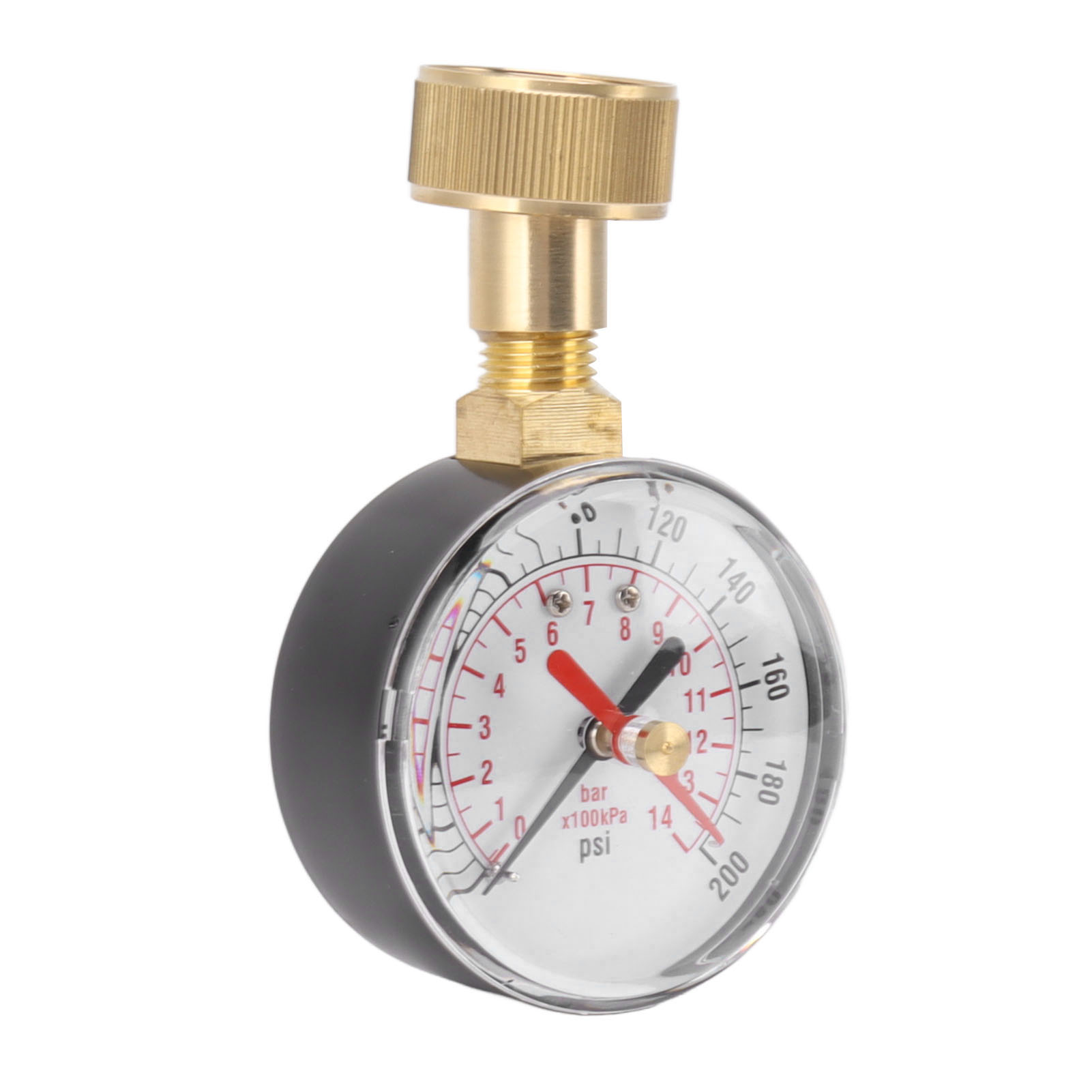 Wasserdruckmesser Aus Aluminium-eisen-legierung, 0 Bis 200 Psi, Universell, Mit 3/4-zoll-innengewinde Für Schlauch, Ersatzteil.
