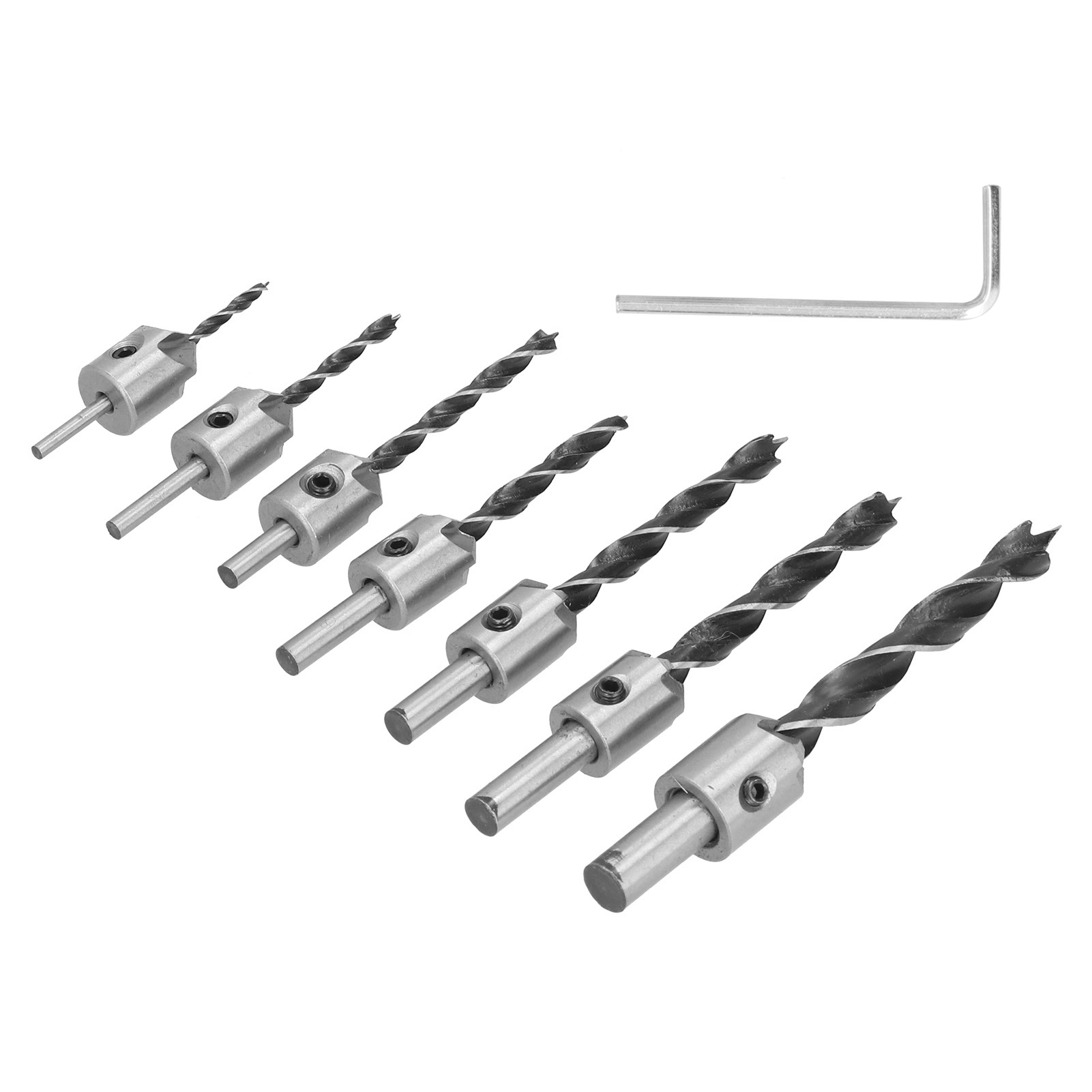 Set Mit 7 Senkbohrern Aus Hochgeschwindigkeitsstahl Für Die Holzbearbeitung