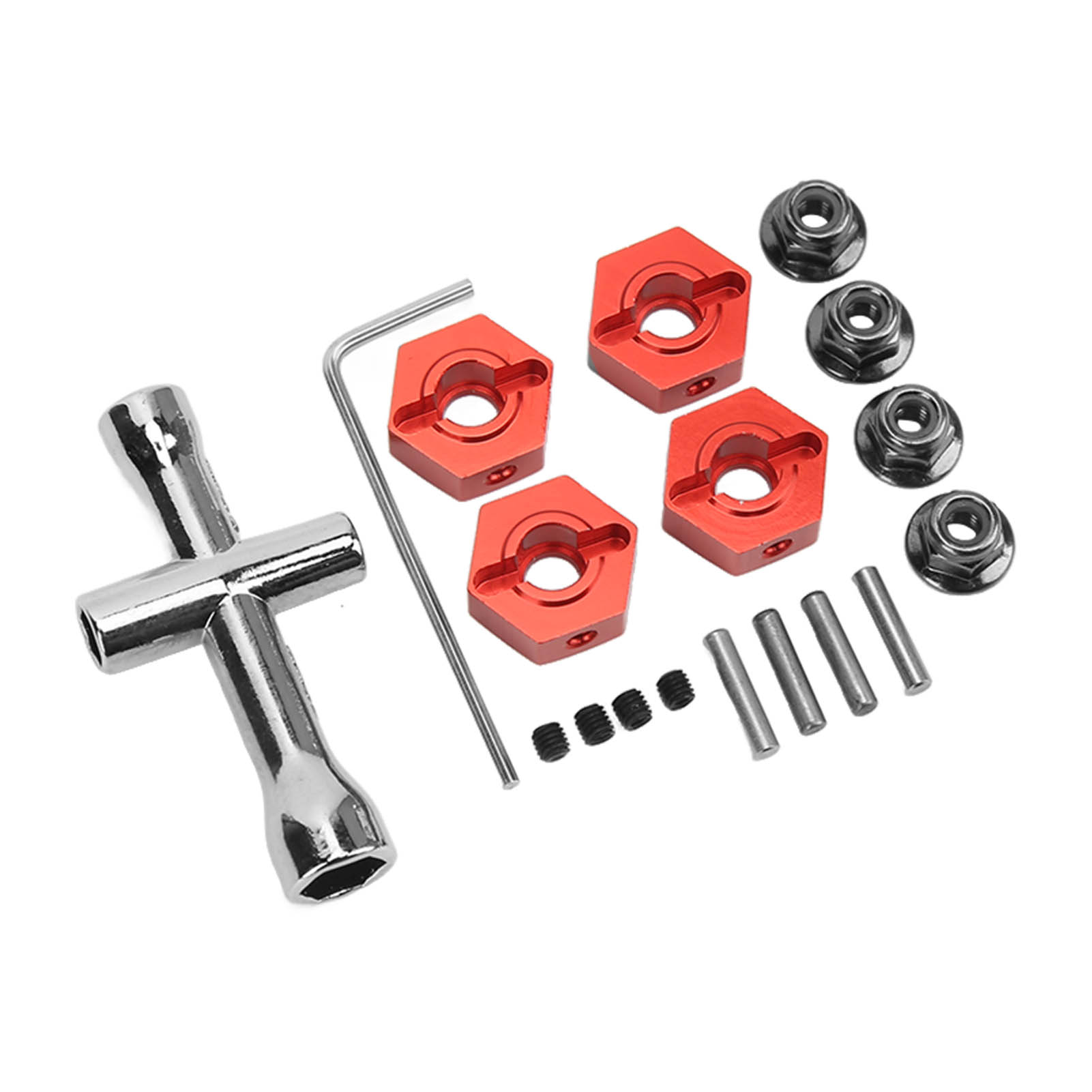 Universeller 14-mm-sechskant-radadaptersatz Aus Aluminiumlegierung Für Arrma Senton 1/10 Rc-car, Rotes Radersatzteil
