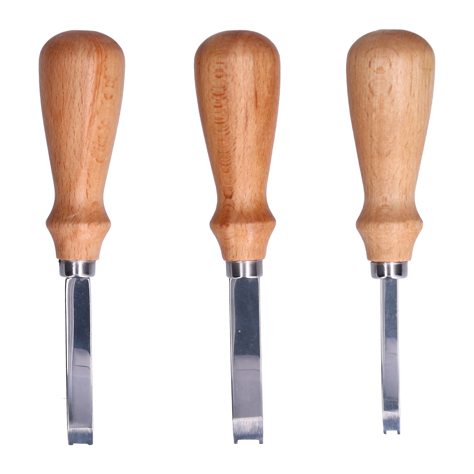 Set Mit 3 Lederfasenschneidern, 4, 6, 8 Mm, Gebogener Edelstahl, Komfortabler Griff, Langlebig
