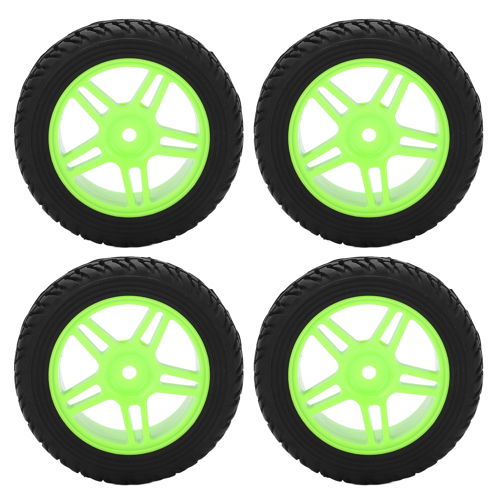 Stück 75-mm-gummireifen Mit Fünfspeichen-sternfelge Für Wltoys 144001 1/14 Geländewagen, Grün