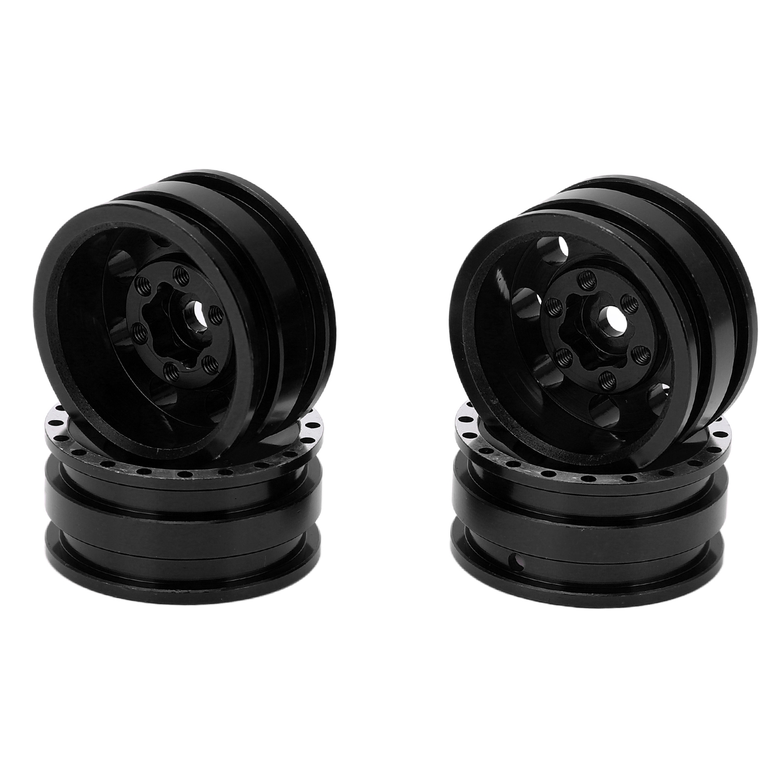 Metallfelgen Mit 8 Runden Nabenlöchern Für Axial Scx24 1/24 Ferngesteuertes Kletterauto, Schwarz