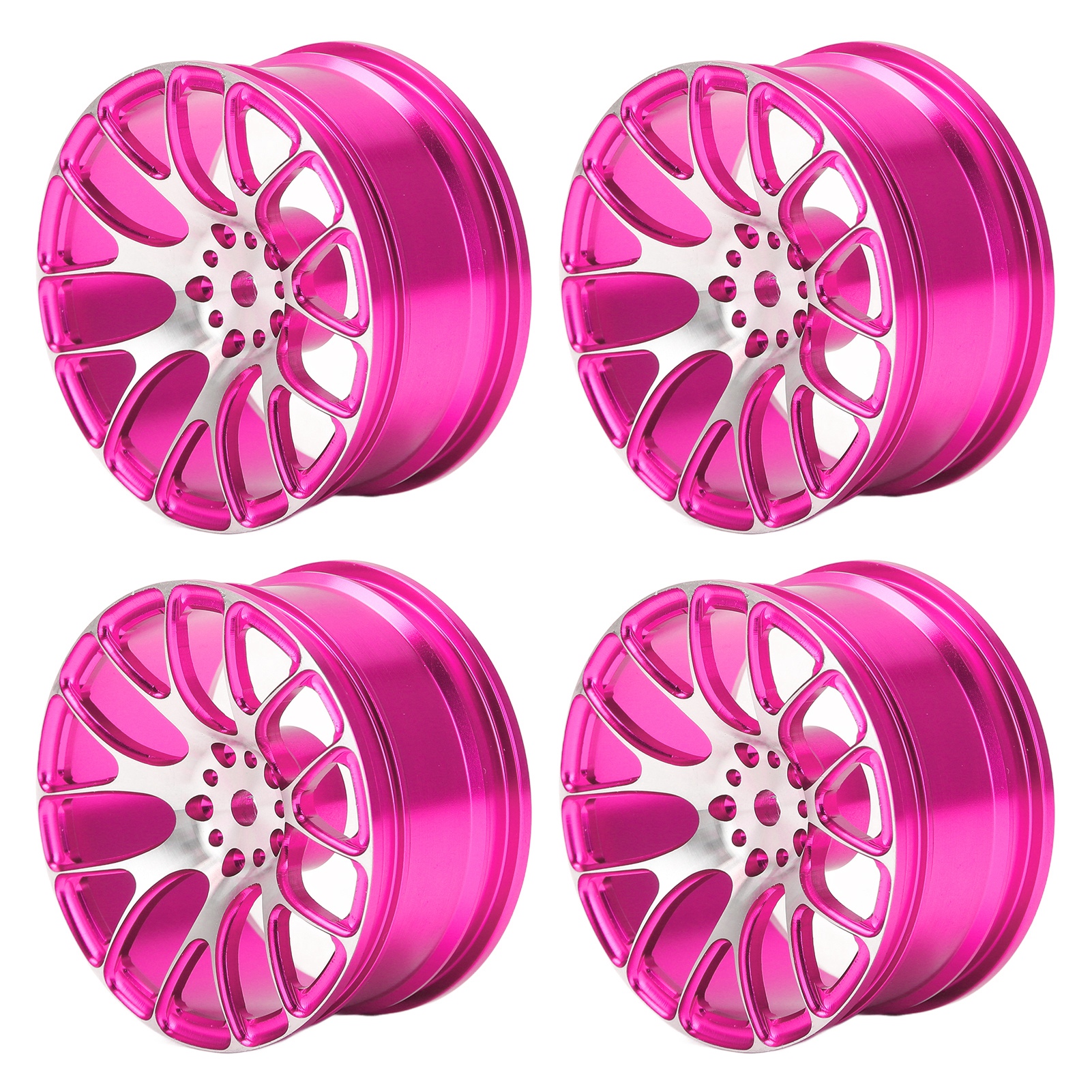 Paar 52-mm-aluminiumfelgen Für Tamiya Tt-01 1/10 Rc-car, Pink