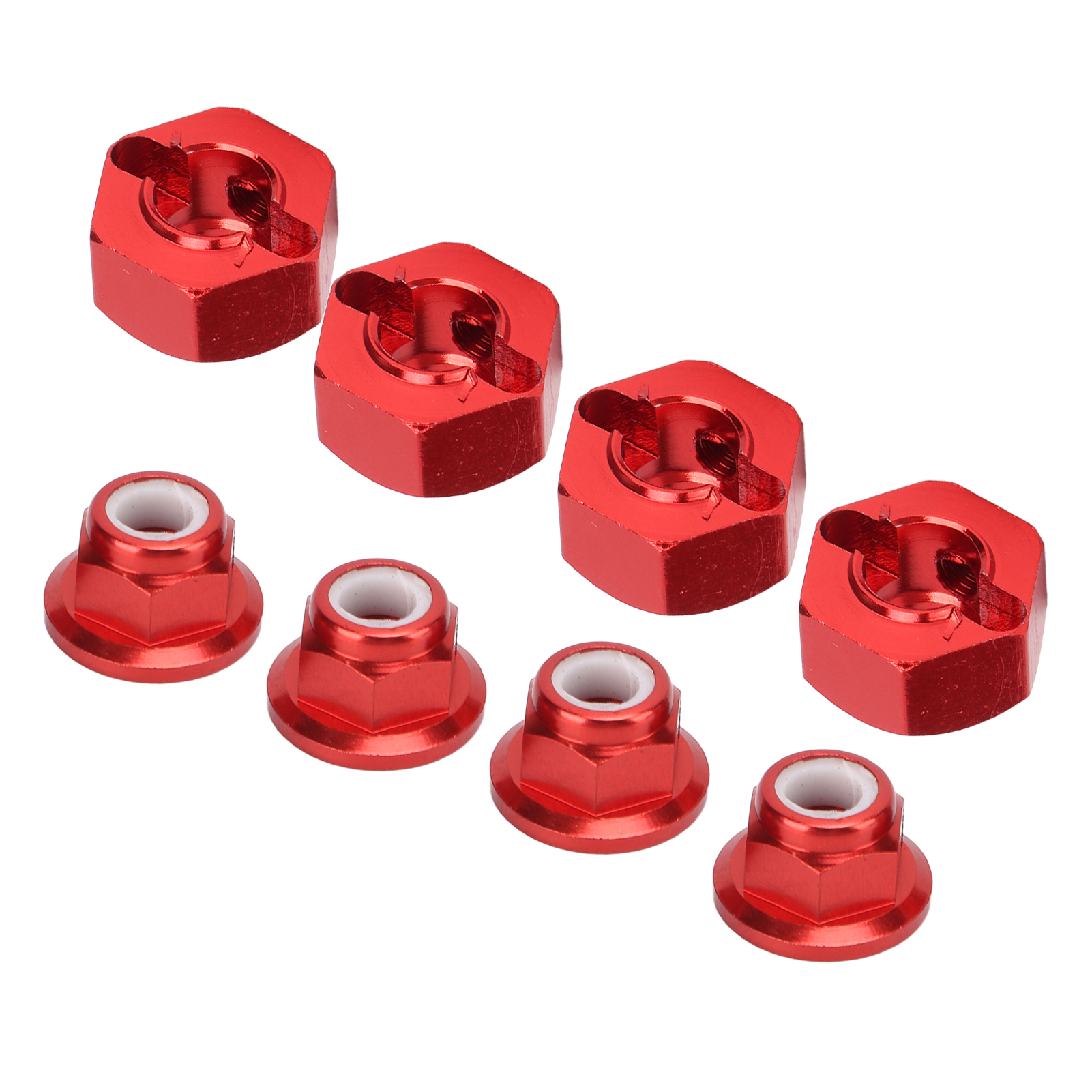 12-mm-sechskantnaben Aus Aluminiumlegierung, Sechskantantriebs-verlängerungsadapter Mit Rutschfesten Schrauben Für 1/10- Und 1/12-rc-cars – Rot