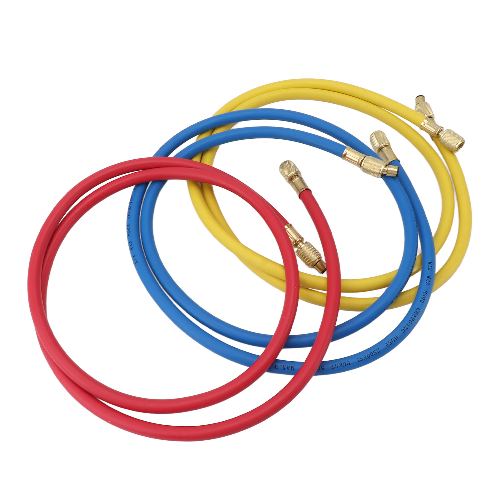 3-teiliger 90 Cm Kältemittel-befüllschlauch Für Klimaanlagen, 1/4 Zoll, Kompatibel Mit R12, R22 Und R502, Blau, Rot, Gelb