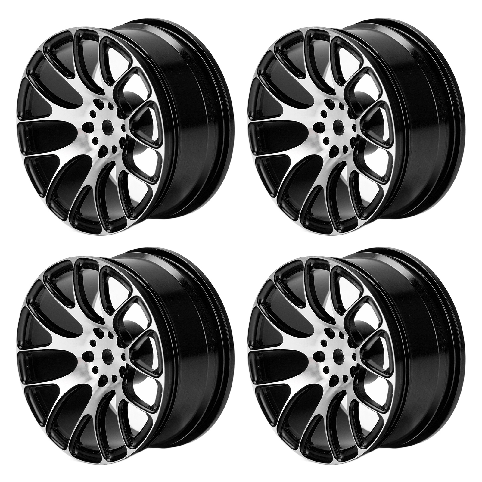 Stück 52-mm-aluminiumfelgen Für Tamiya Tt-01 1/10 Rc-car, Schwarze Naben