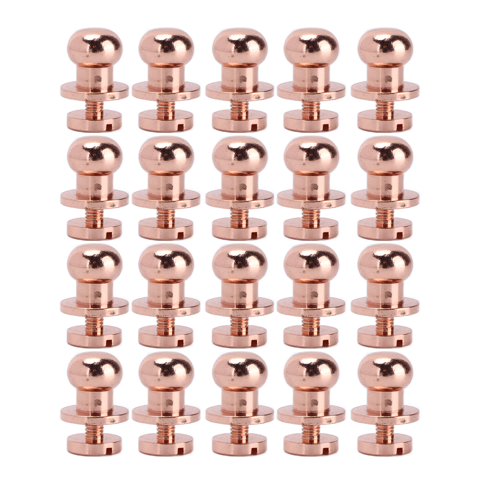 Set Mit 20 Oxidationsbeständigen Messingnieten, Roségoldene Gepäckbeschläge, Accessoires Für Handtaschen, Schuhe (10x8mm)