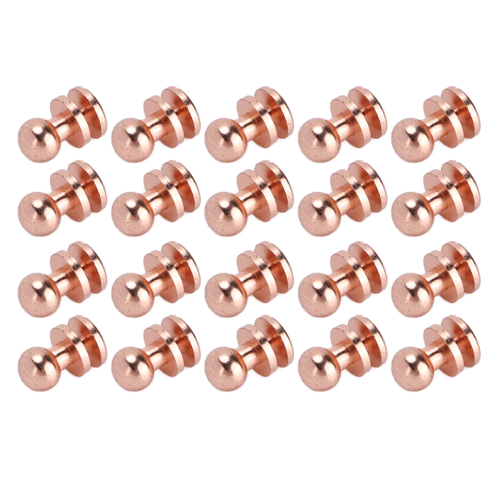 Set Mit 20 Roségoldenen, Antioxidativen Messingnieten Für Gepäckbeschläge An Handtaschen Und Schuhen, 7 X 6 Mm