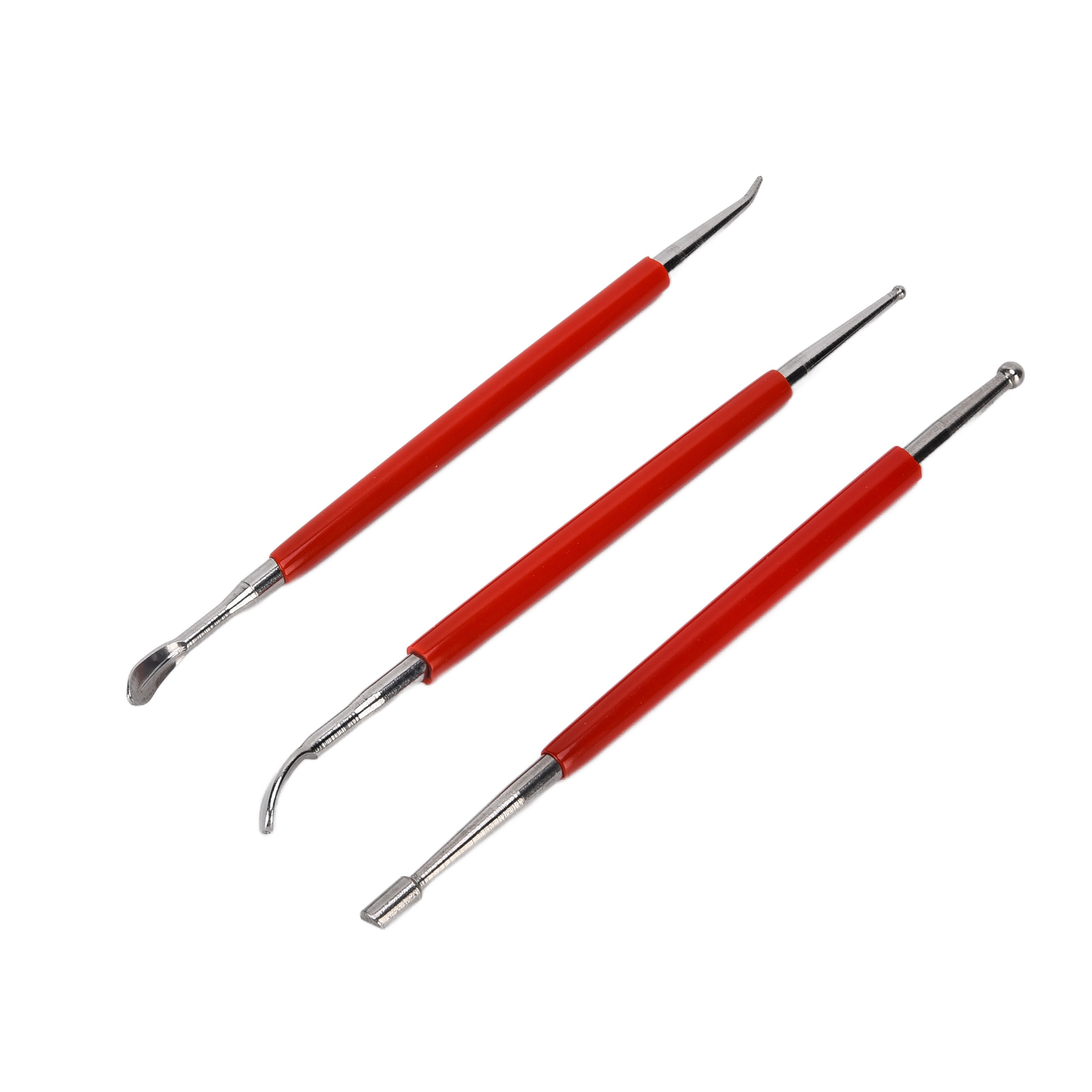 Set Mit 3 Doppelseitigen Punktierstiften, Vielseitig Einsetzbar, Langlebiges Modellierwerkzeug