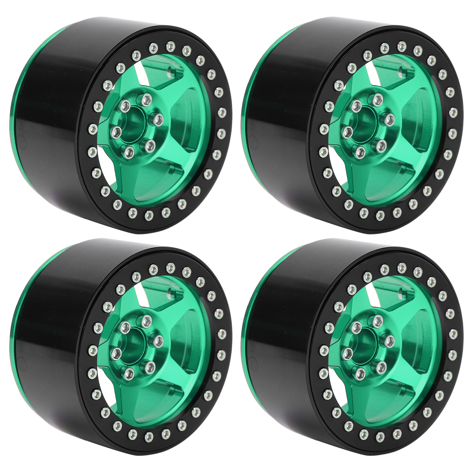 Leichte Fünfspeichen-beadlock-felgen Aus Aluminiumlegierung Für Den Micro-crawler Axial Scx10 90046 Rc-car, Neongrün