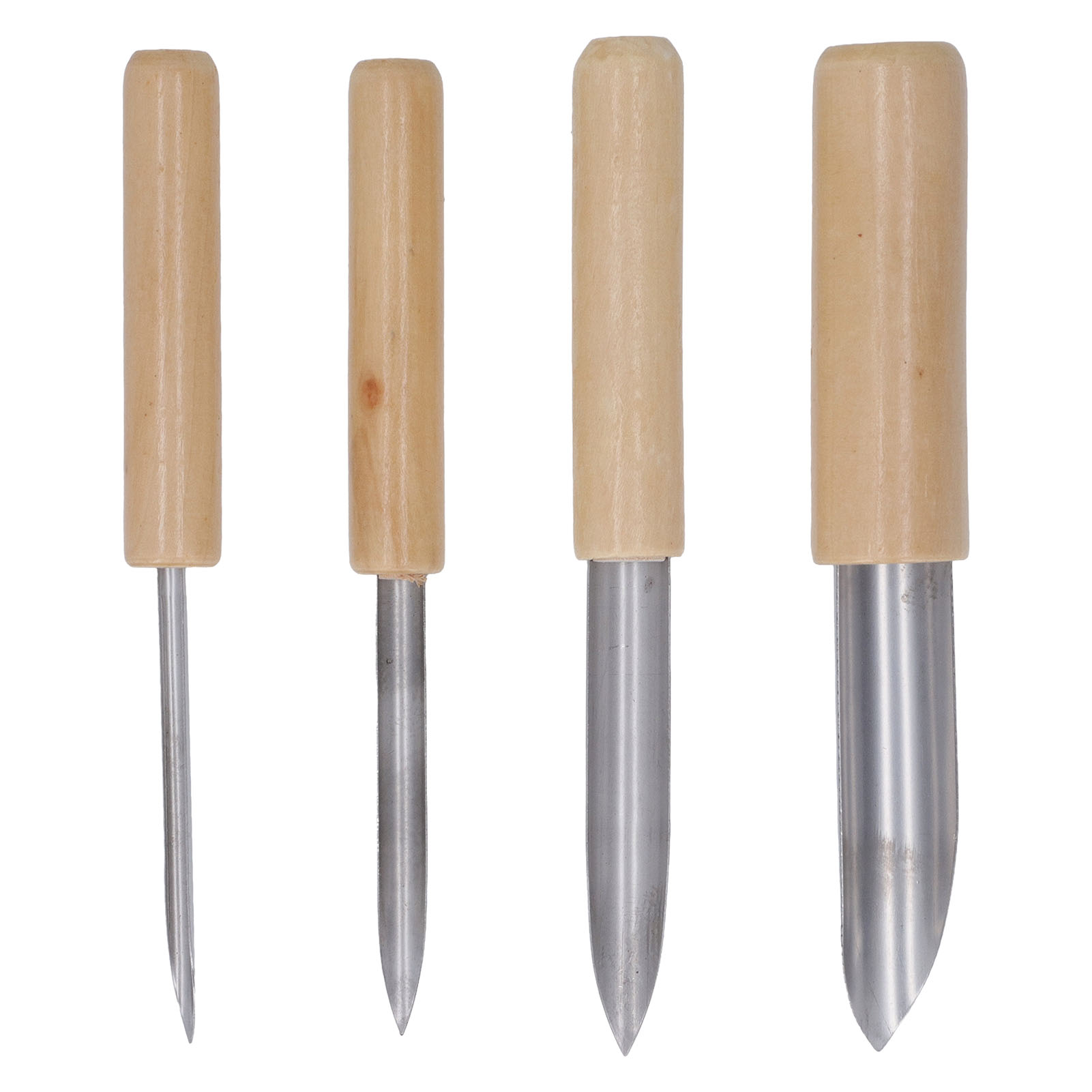 Set Mit 4 Ausstechformen Für Tonkekse, Holzgriff, Edelstahl, Halbrunder Stempel Zum Modellieren Und Ausstechen Von Ton