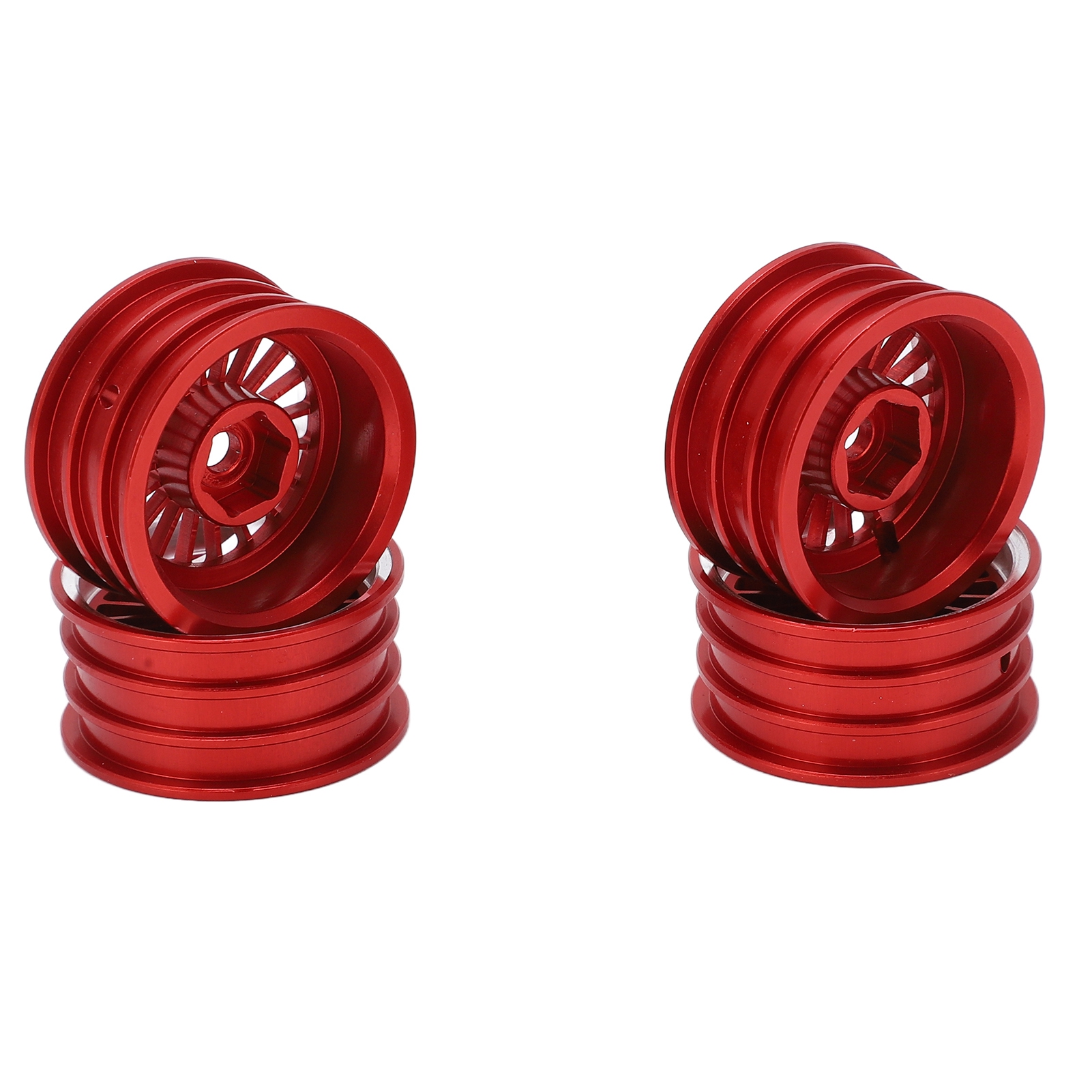 Satz Mit 4 Aluminiumfelgen Für Axial Scx24 1:24 Rc-modellauto – Durchmesser 26,5 Mm, 7-mm-sechskantaufnahme, Rot