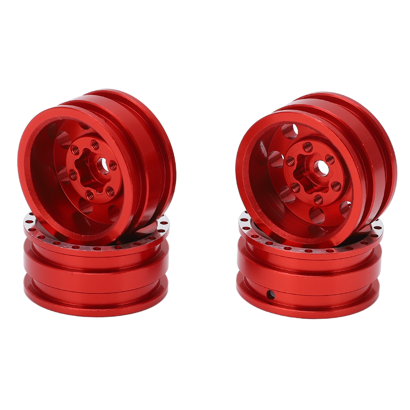 Metallfelgen Mit 8 Runden Löchern Für Axial Scx24 1/24 Ferngesteuertes Kletterauto, Rot