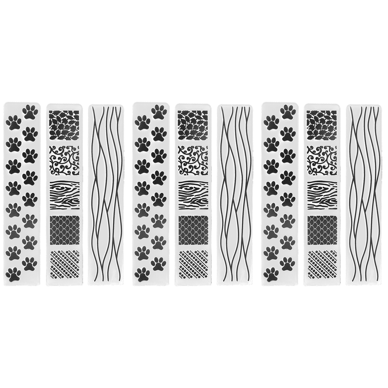Set Mit 9 Kunststoffschablonen Zum Prägen Und Für Reliefdesigns Für Diy-karten, Scrapbooking Und Papierbastelarbeiten