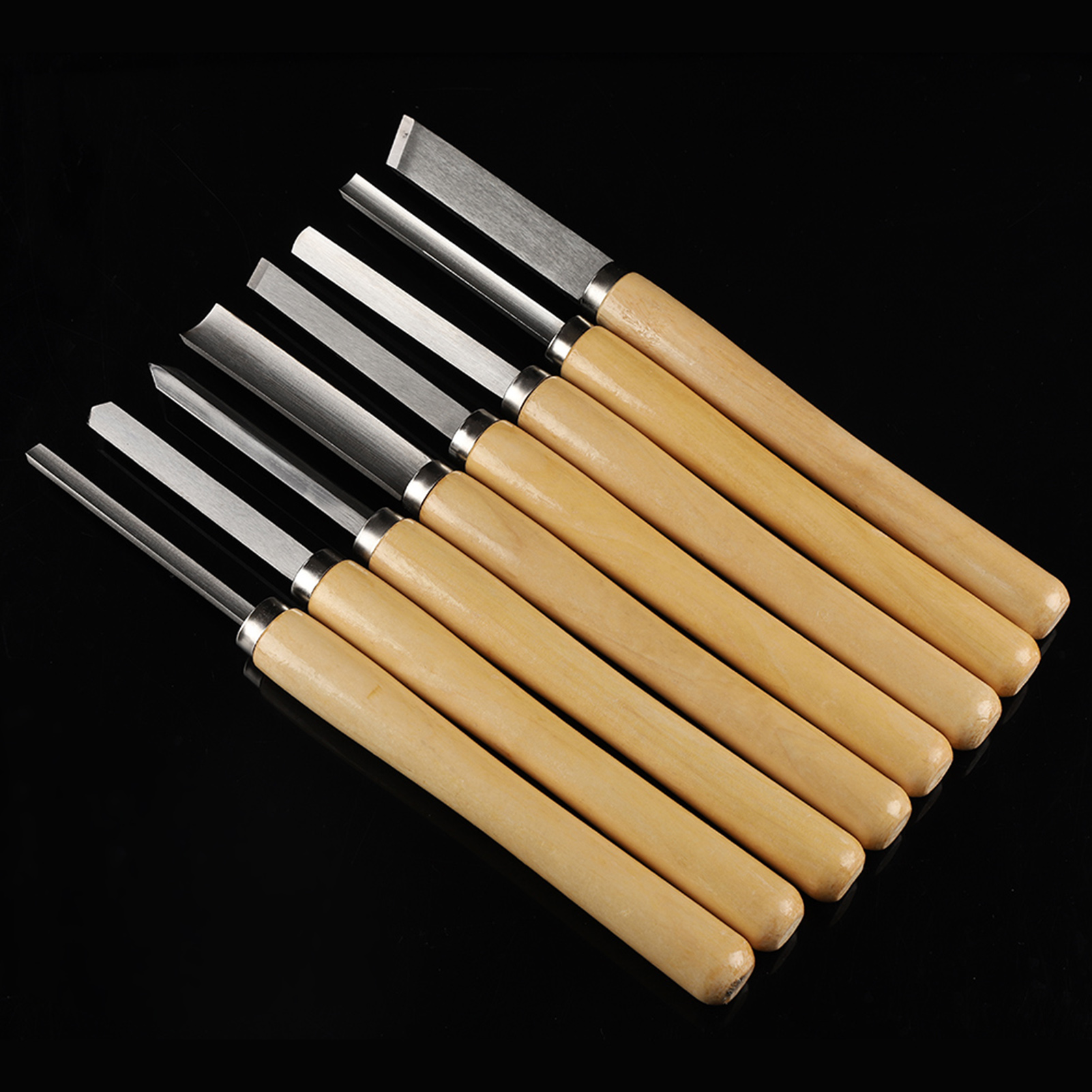 Set Mit 8 Holzmeißeln Für Die Drehbank, Professionelle Drechselwerkzeuge, Hohlbeitel, Fasenbeitel, Abstechbeitel