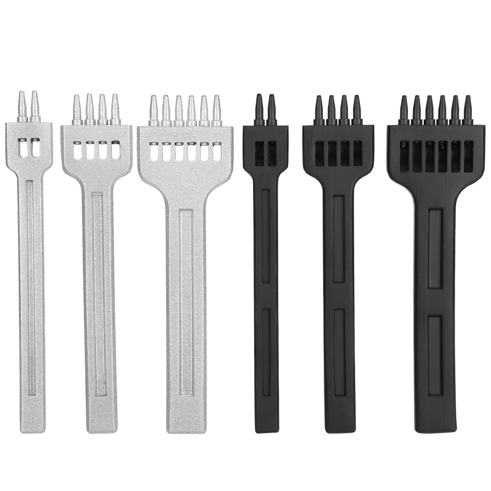 6-teiliger Runder Lederlocher Mit Zähnen, Diy-werkzeug, Locher Aus Kohlenstoffstahl, 2, 4 Oder 6 Löcher, 4 Mm