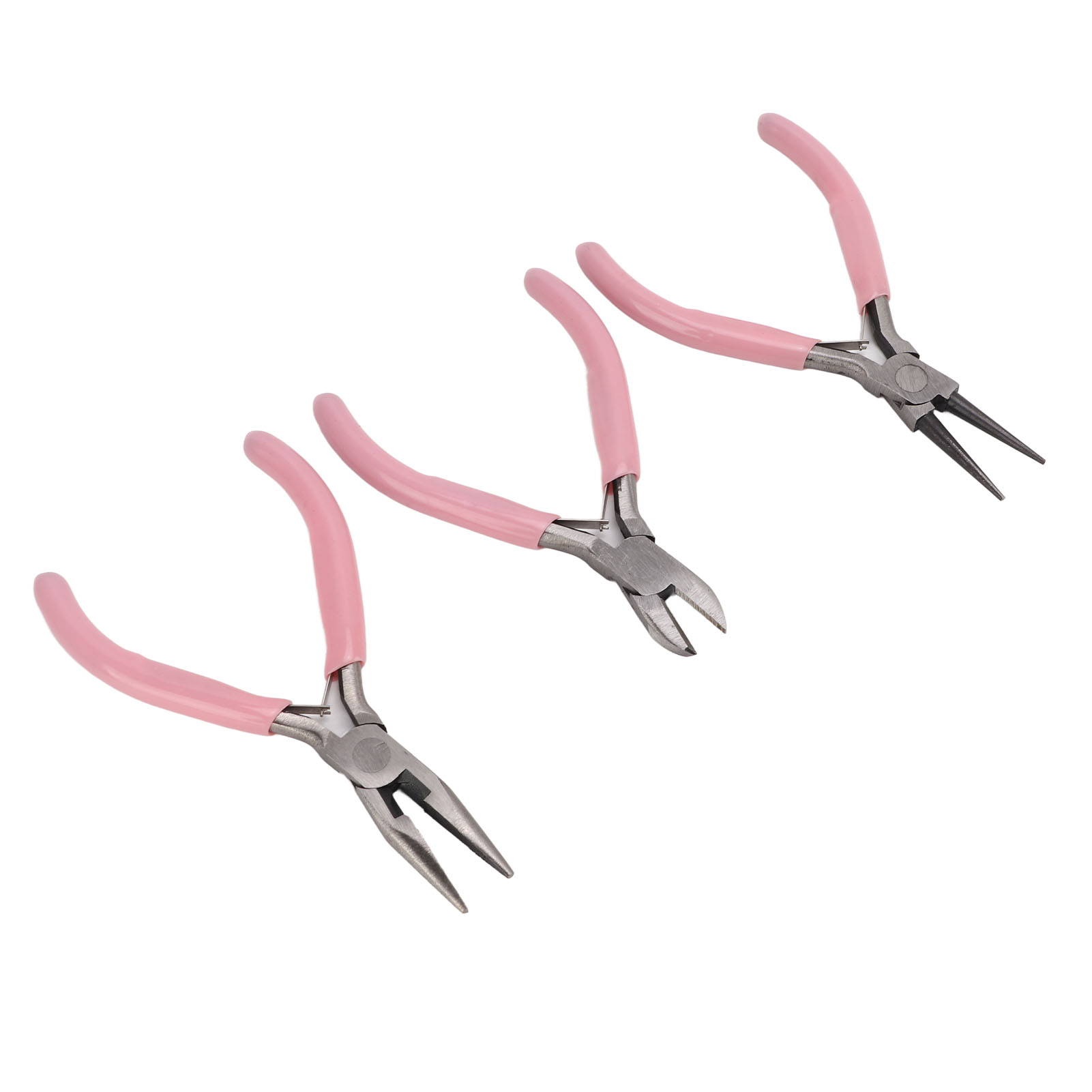 3-teiliges Rosa Schmuckzangen-set: Rundzange, Spitzzange, Seitenschneider Aus Kohlenstoffstahl, Robust Und Langlebig, Für Diy-bastelarbeiten