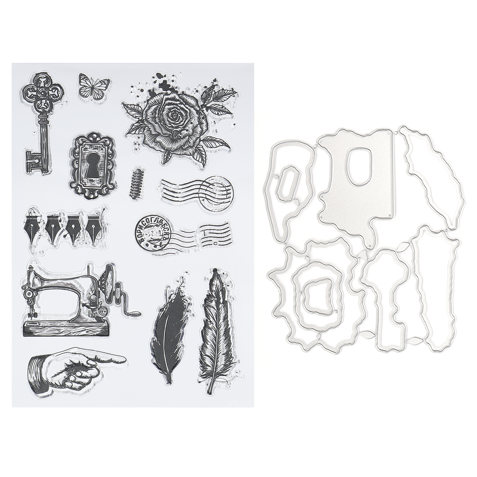 Rechteckiger, Transparenter Tpr-stempel Für Scrapbooking Und Kartenherstellung