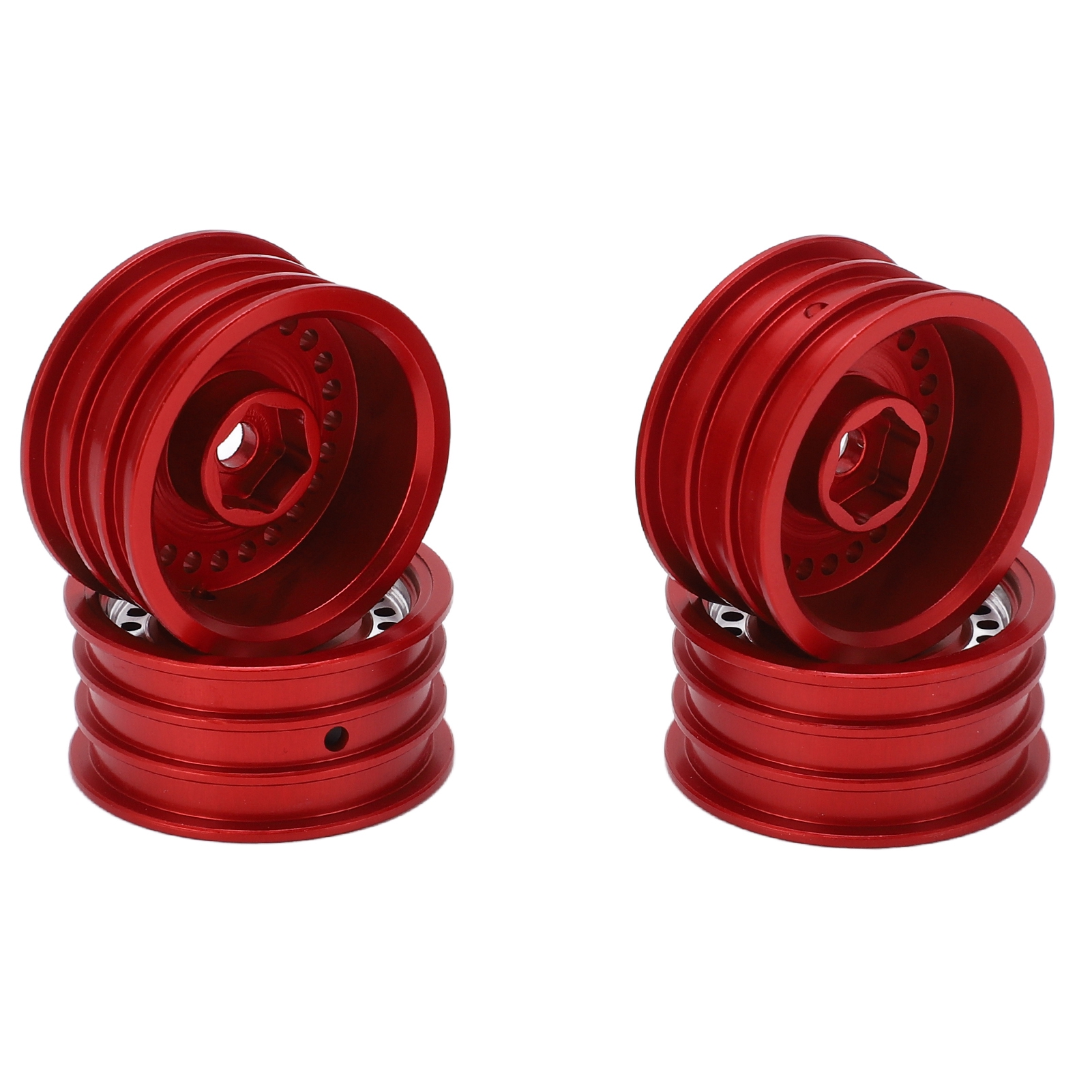 Stück 24-loch-aluminiumfelgen Für Axial Scx24 Axi90081 Axi00001 1/24 Rc-car, Rot