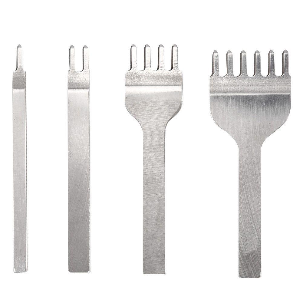 4-teiliges Lederahlen-set Mit 1+2+4+6 Zähnen Für Heimwerker Im Bereich Lederbearbeitung, Nähwerkzeug, Lochherstellung (6 Mm)