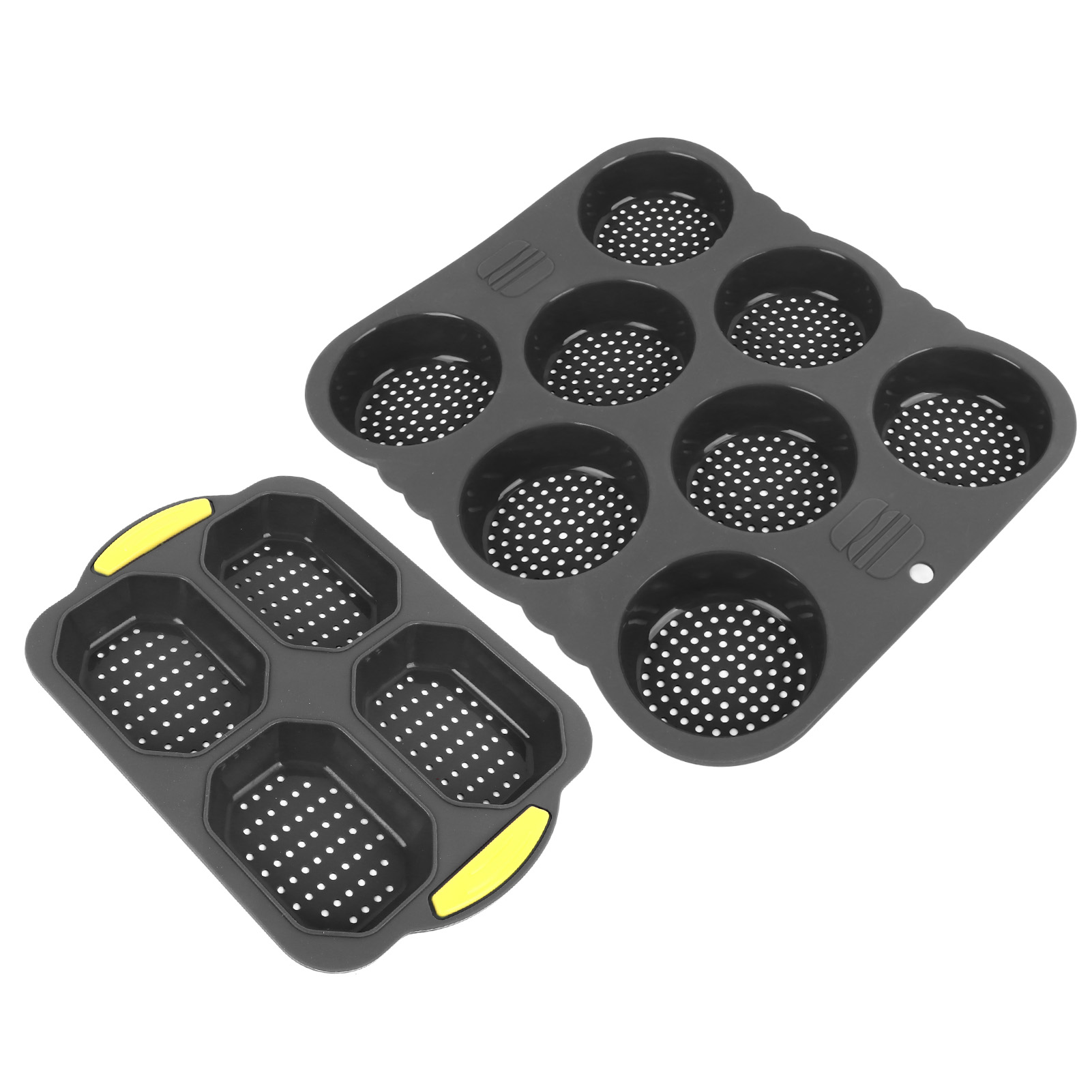 Silikon-hamburgerbrötchenform Mit 8 Mulden + Silikon-baguetteform Mit 4 Mulden, Ofen-, Mikrowellen-, Spülmaschinen- Und Kühlschrankgeeignet