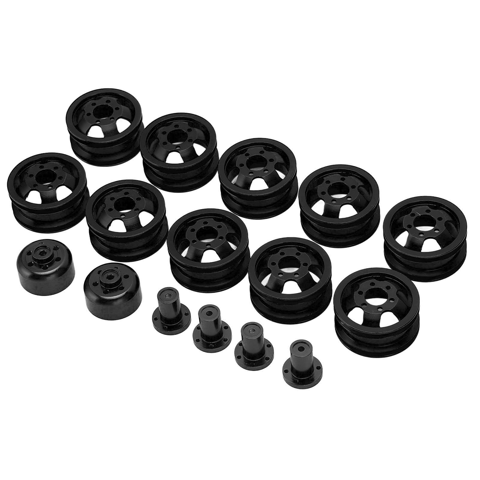 Naben Aus Aluminiumlegierung Für 6wd Wpl B24 B36 Kettenfahrzeuge Im Maßstab 1:16, Schwarze Felgen, 6er-set